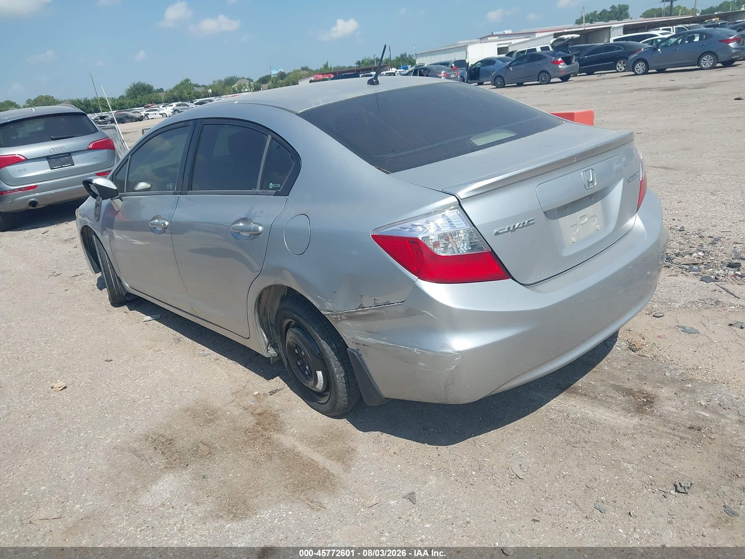 2012 Honda Civic Hybrid   Серебряный vin: JHMFB4F38CS007959