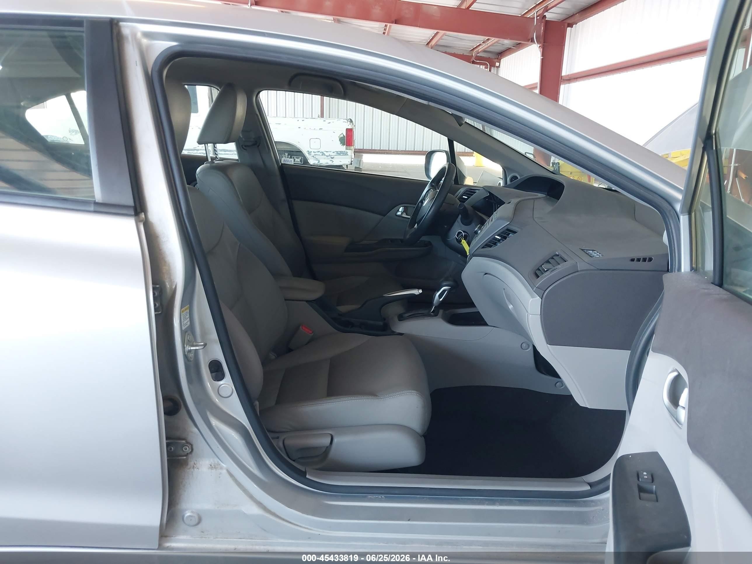 2012 Honda Civic Hybrid   Gray vin: JHMFB4F39CS010398
