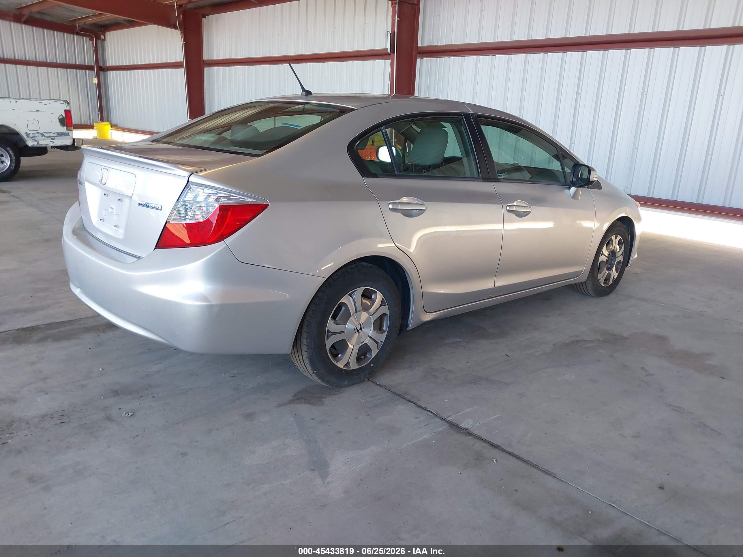 2012 Honda Civic Hybrid   Gray vin: JHMFB4F39CS010398