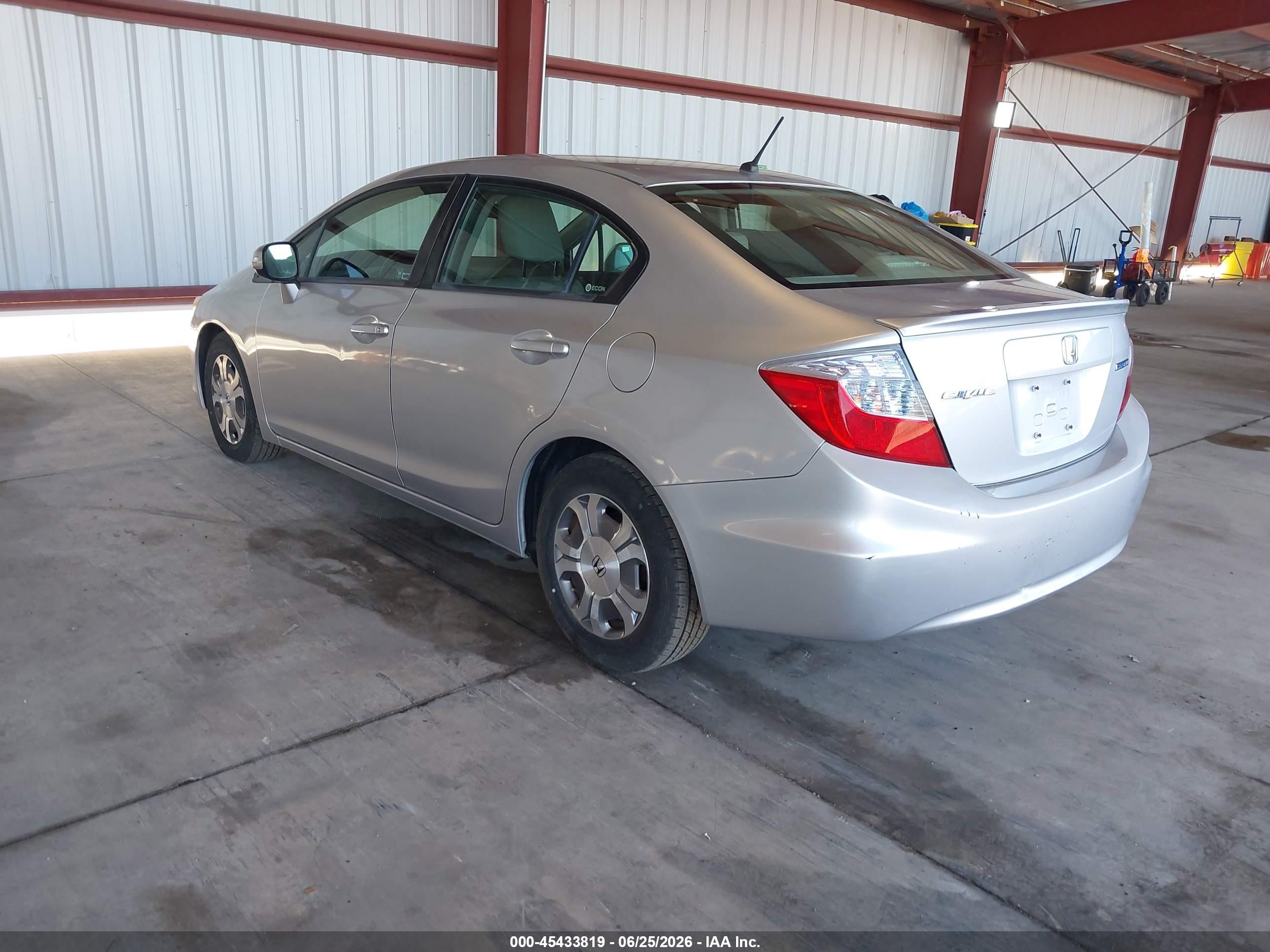 2012 Honda Civic Hybrid   Gray vin: JHMFB4F39CS010398