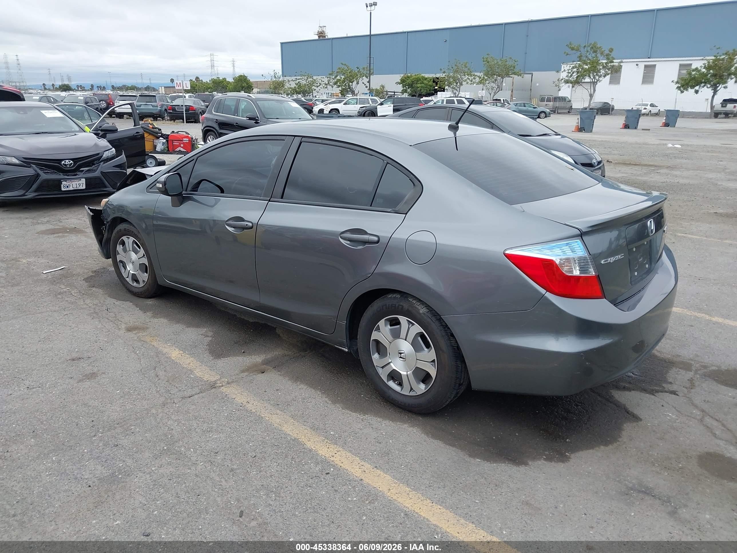 2012 Honda Civic Hybrid   Gray vin: JHMFB4F39CS010675