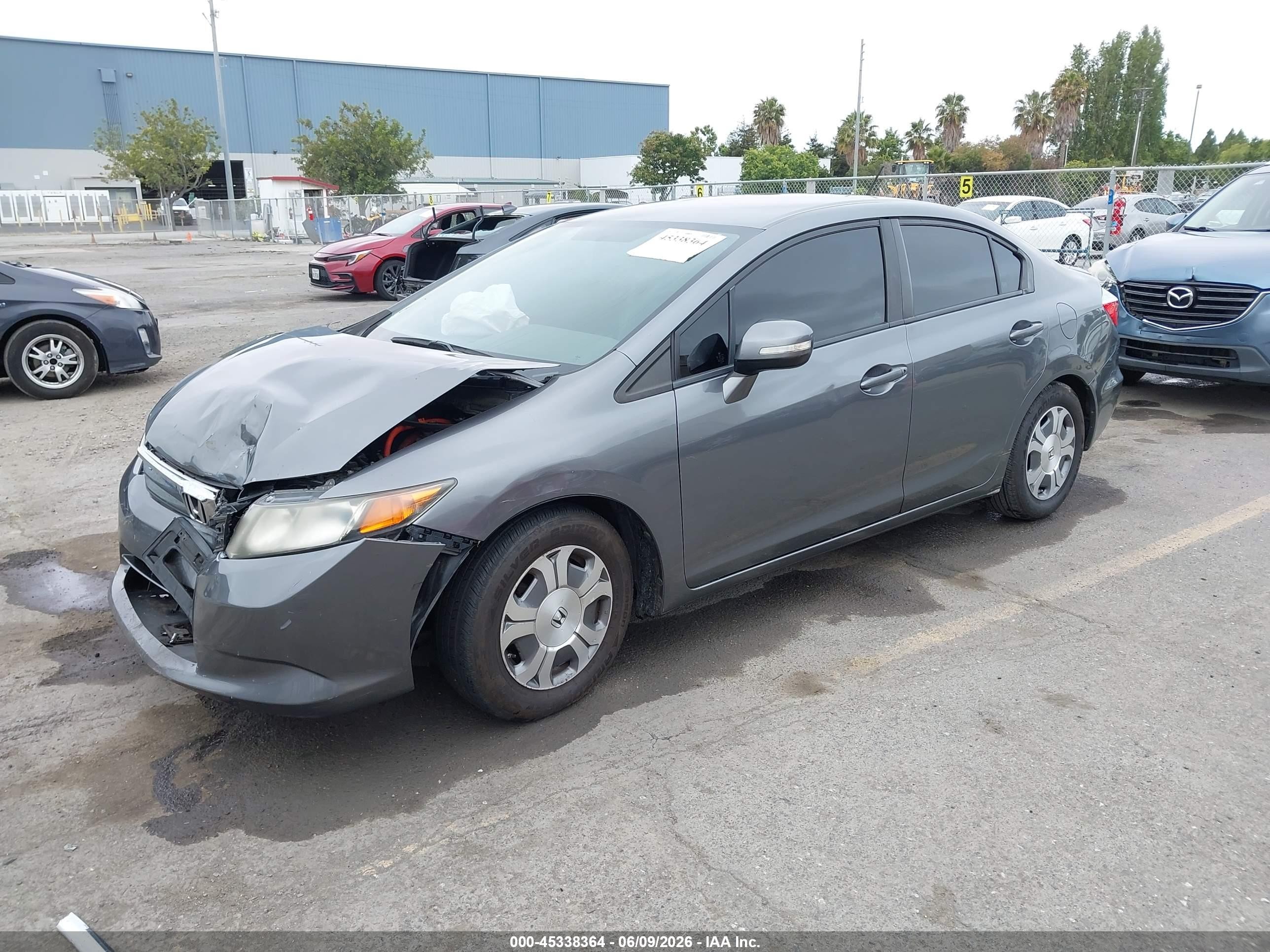 2012 Honda Civic Hybrid   Gray vin: JHMFB4F39CS010675