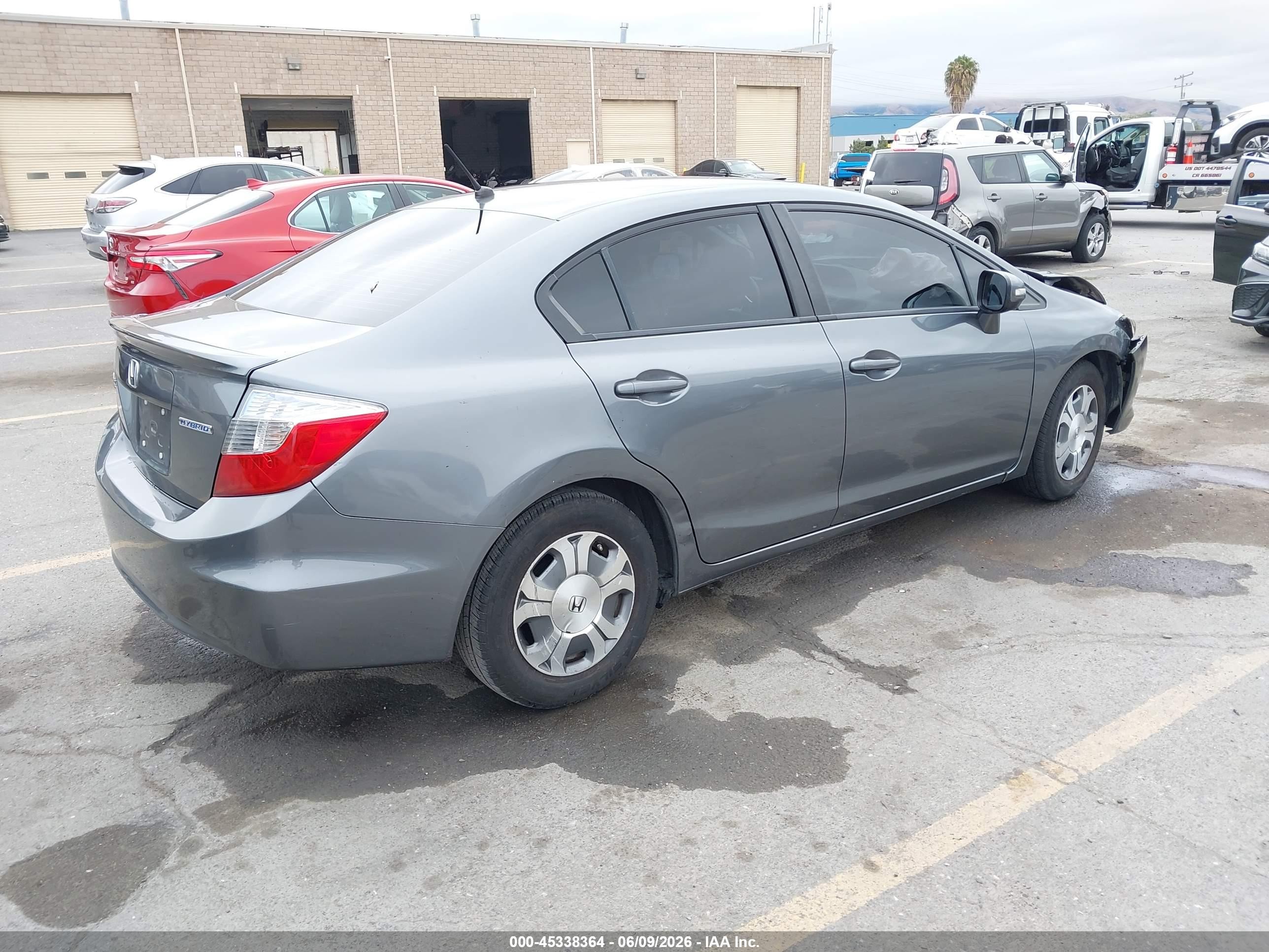 2012 Honda Civic Hybrid   Gray vin: JHMFB4F39CS010675