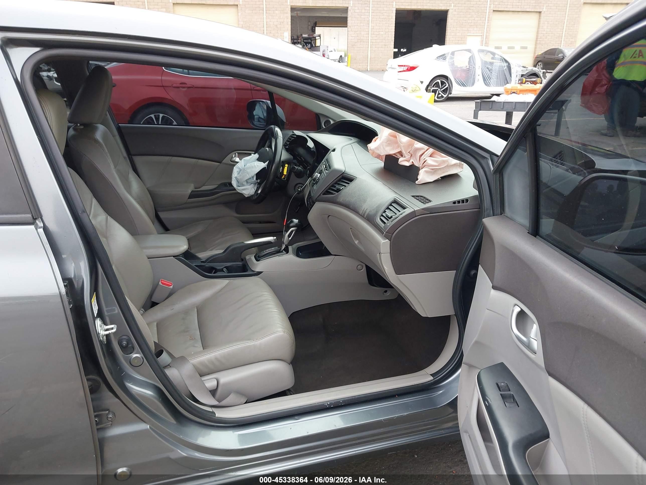 2012 Honda Civic Hybrid   Gray vin: JHMFB4F39CS010675