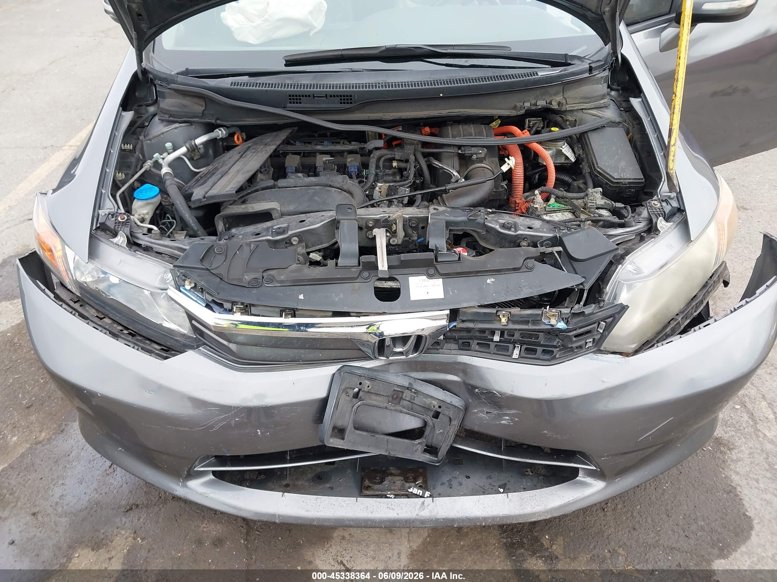 2012 Honda Civic Hybrid   Gray vin: JHMFB4F39CS010675
