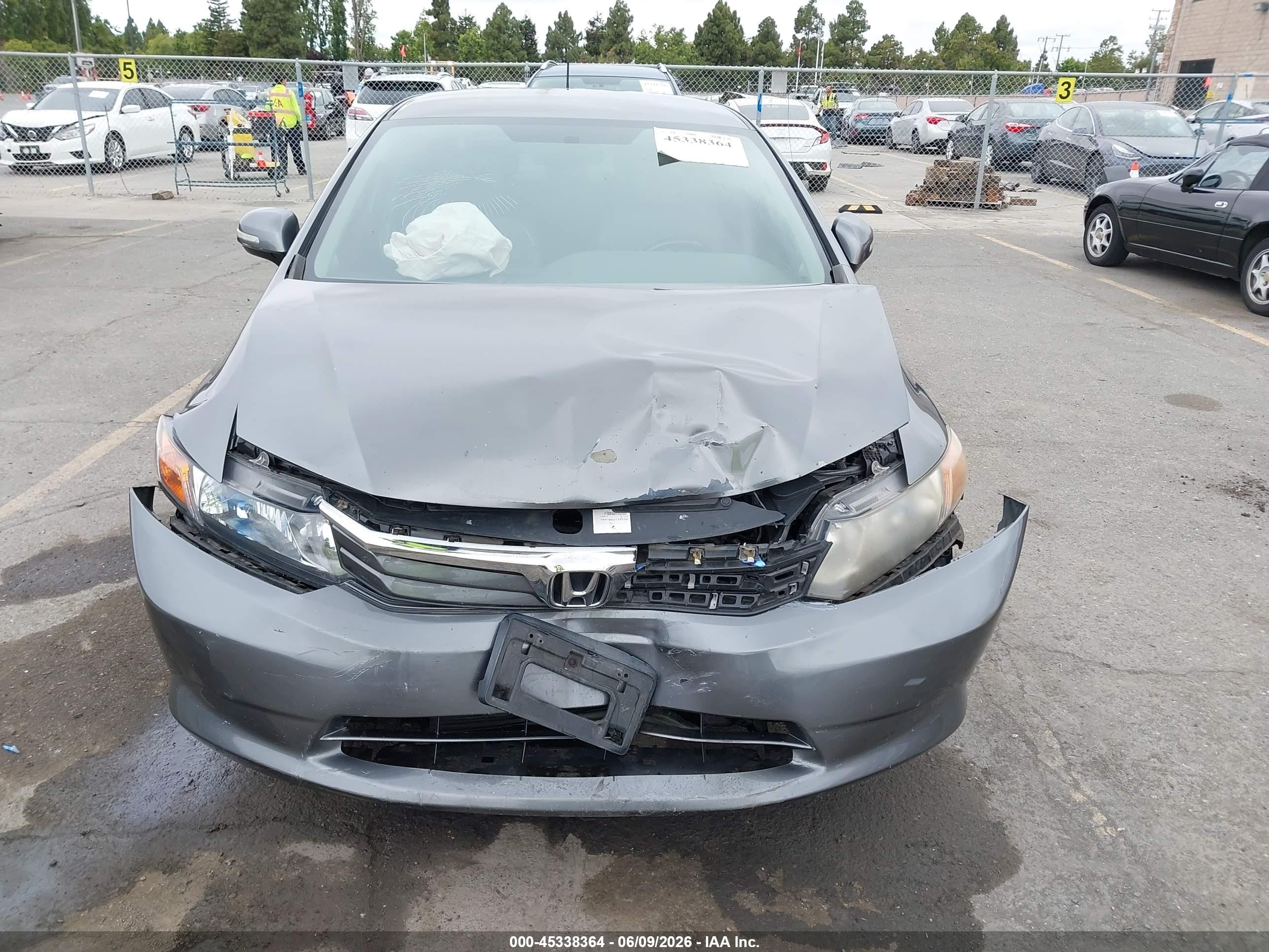 2012 Honda Civic Hybrid   Gray vin: JHMFB4F39CS010675