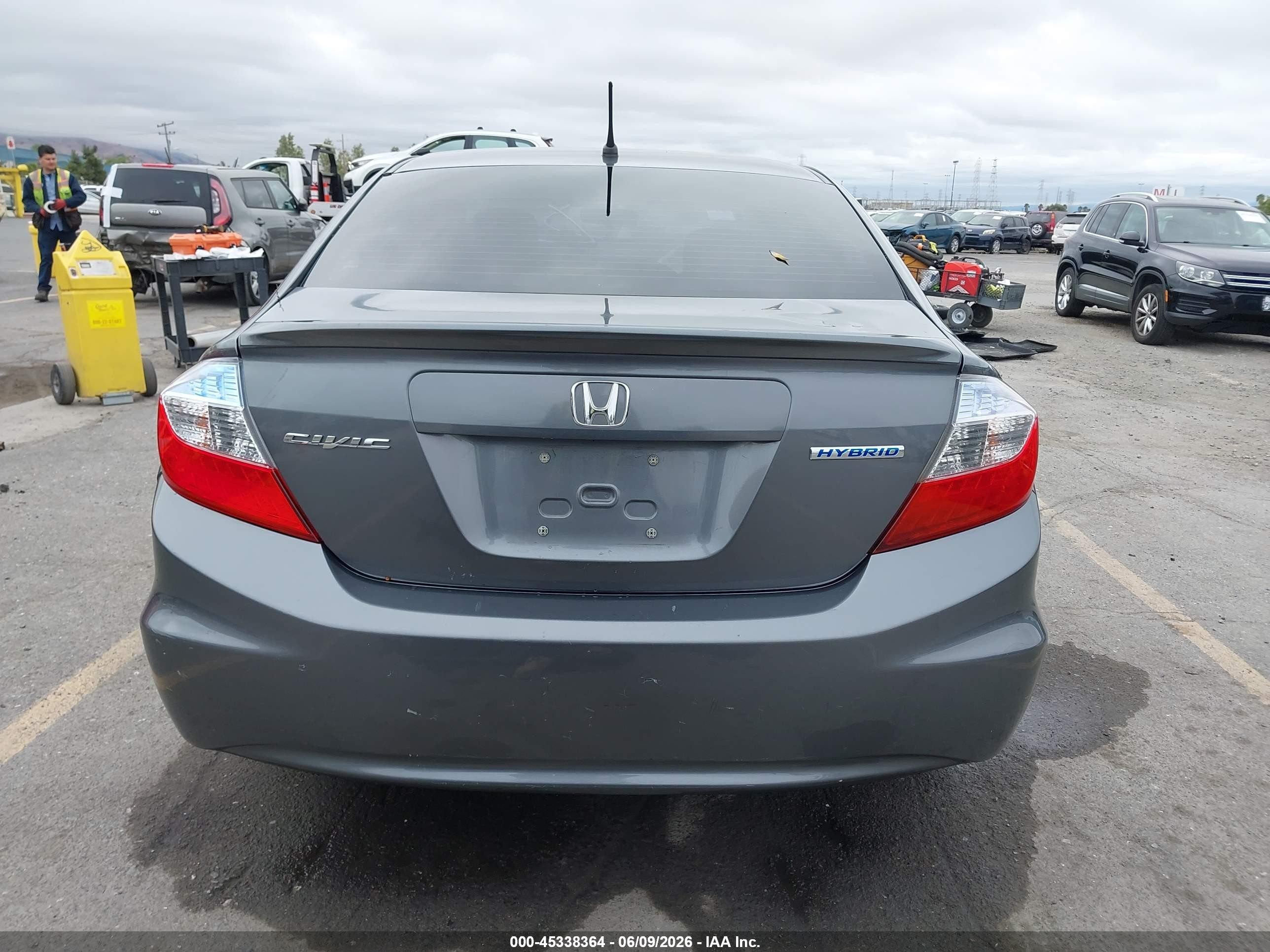2012 Honda Civic Hybrid   Gray vin: JHMFB4F39CS010675