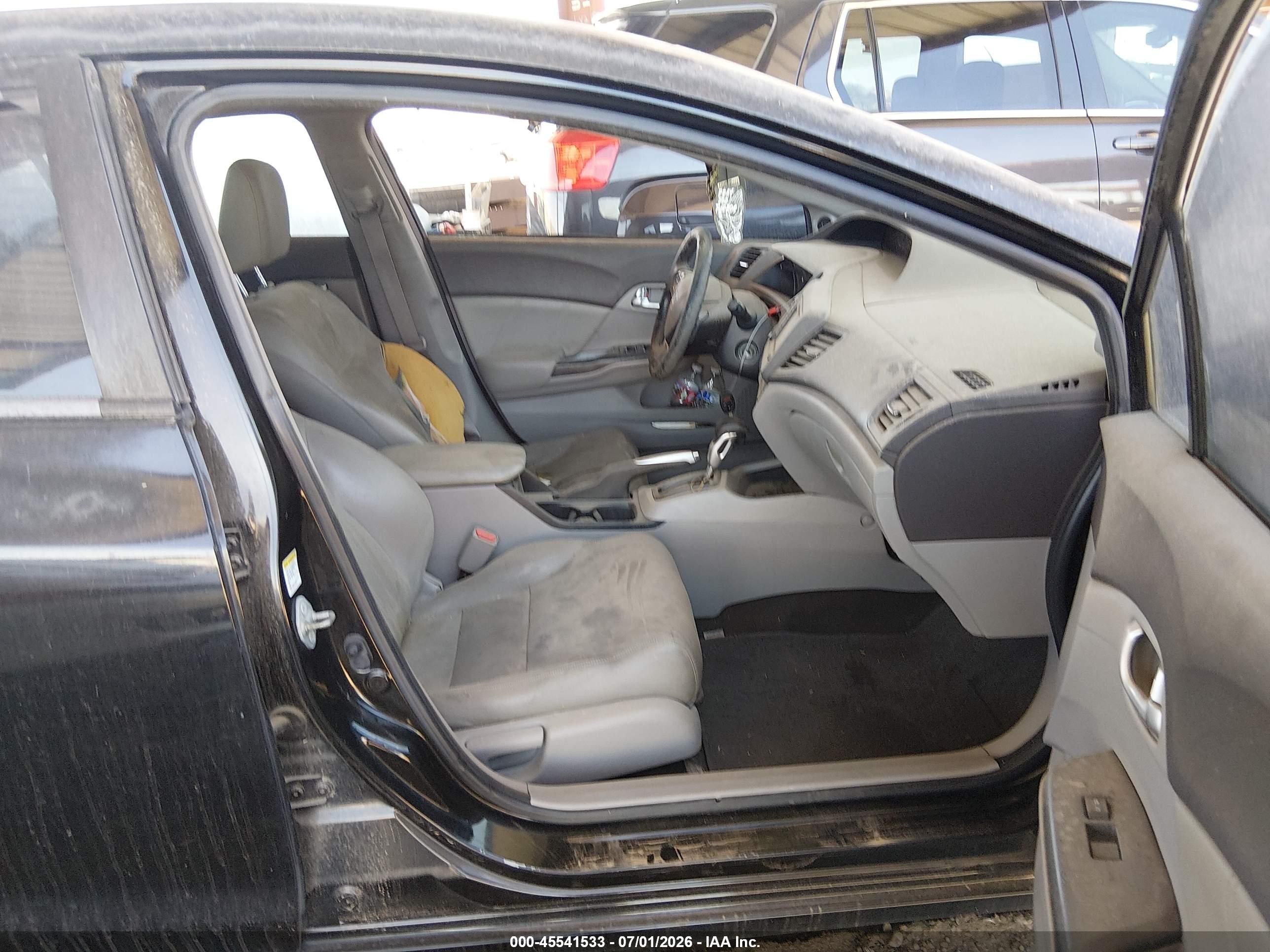 2012 Honda Civic Hybrid   Black vin: JHMFB4F3XCS001077