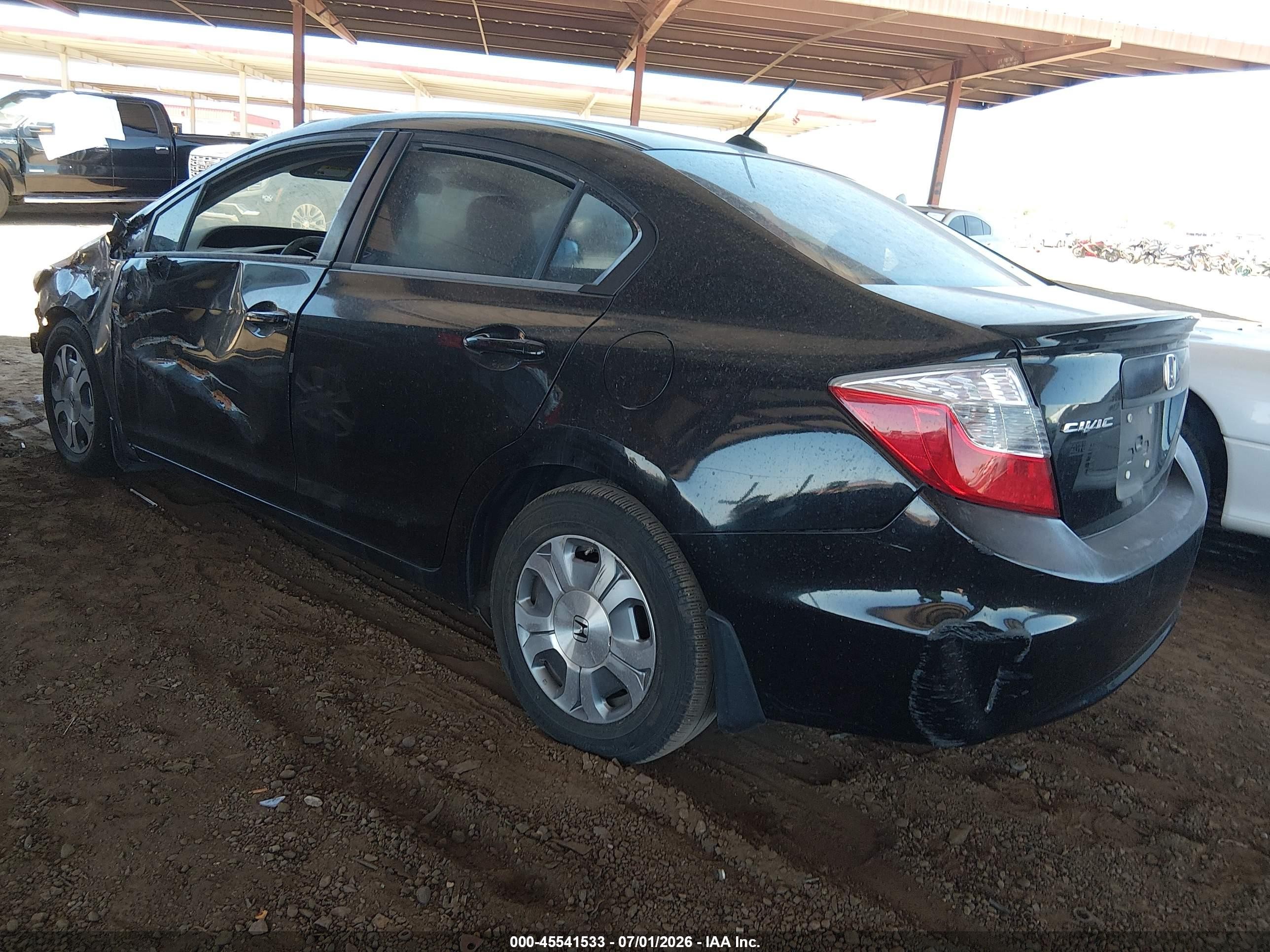 2012 Honda Civic Hybrid   Black vin: JHMFB4F3XCS001077