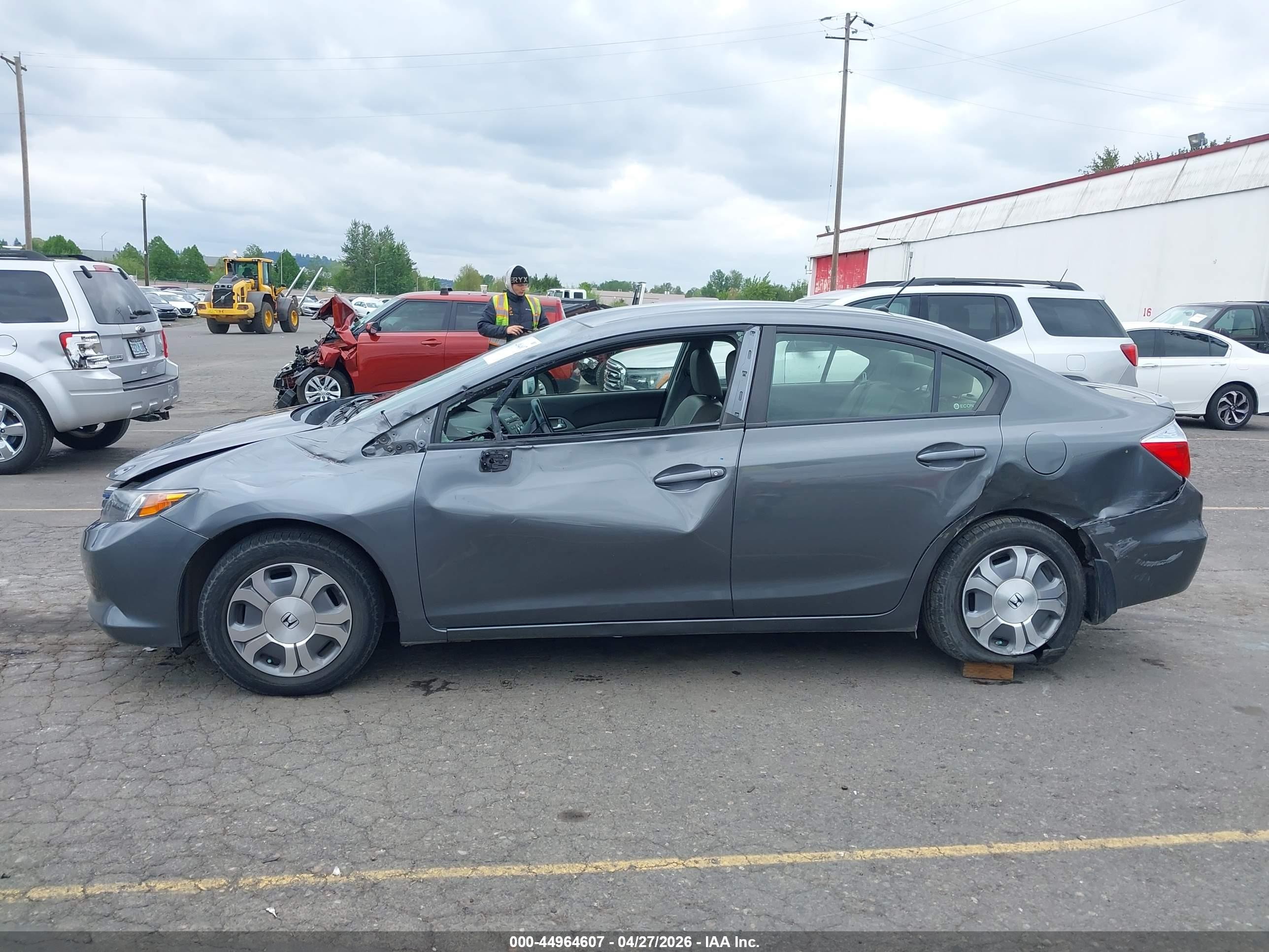 2012 Honda Civic Hybrid   Gray vin: JHMFB4F3XCS008305