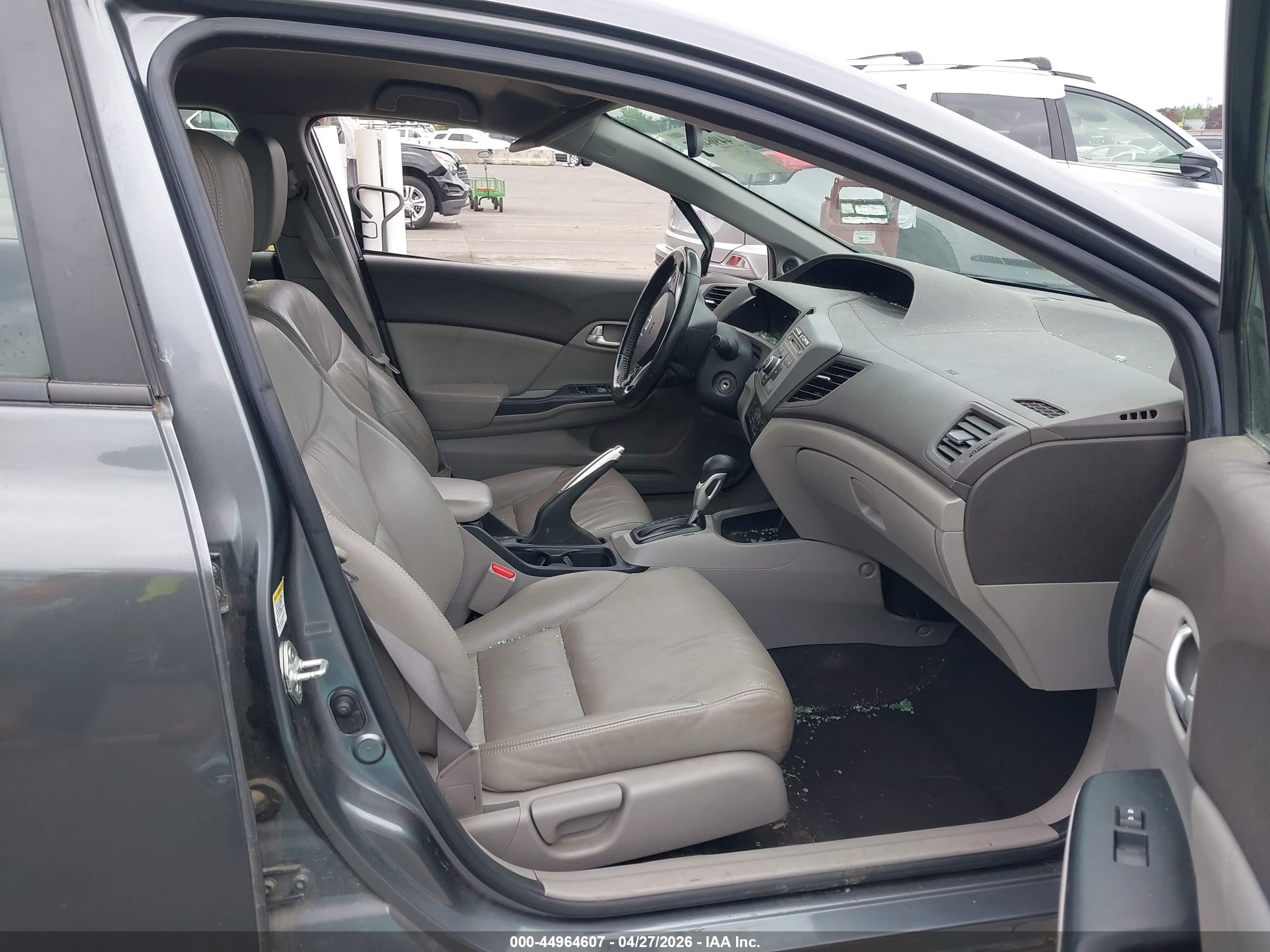 2012 Honda Civic Hybrid   Gray vin: JHMFB4F3XCS008305