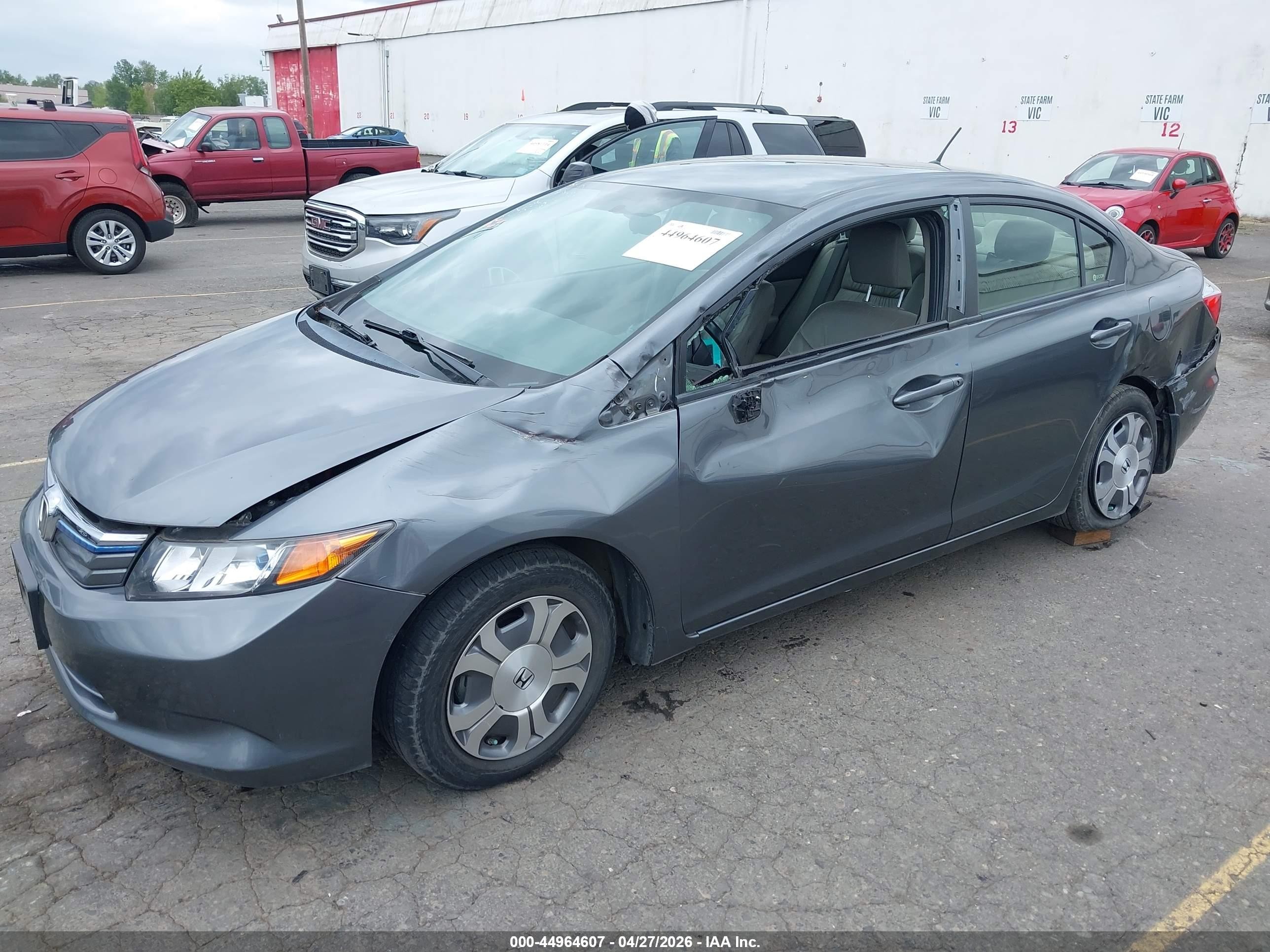 2012 Honda Civic Hybrid   Gray vin: JHMFB4F3XCS008305
