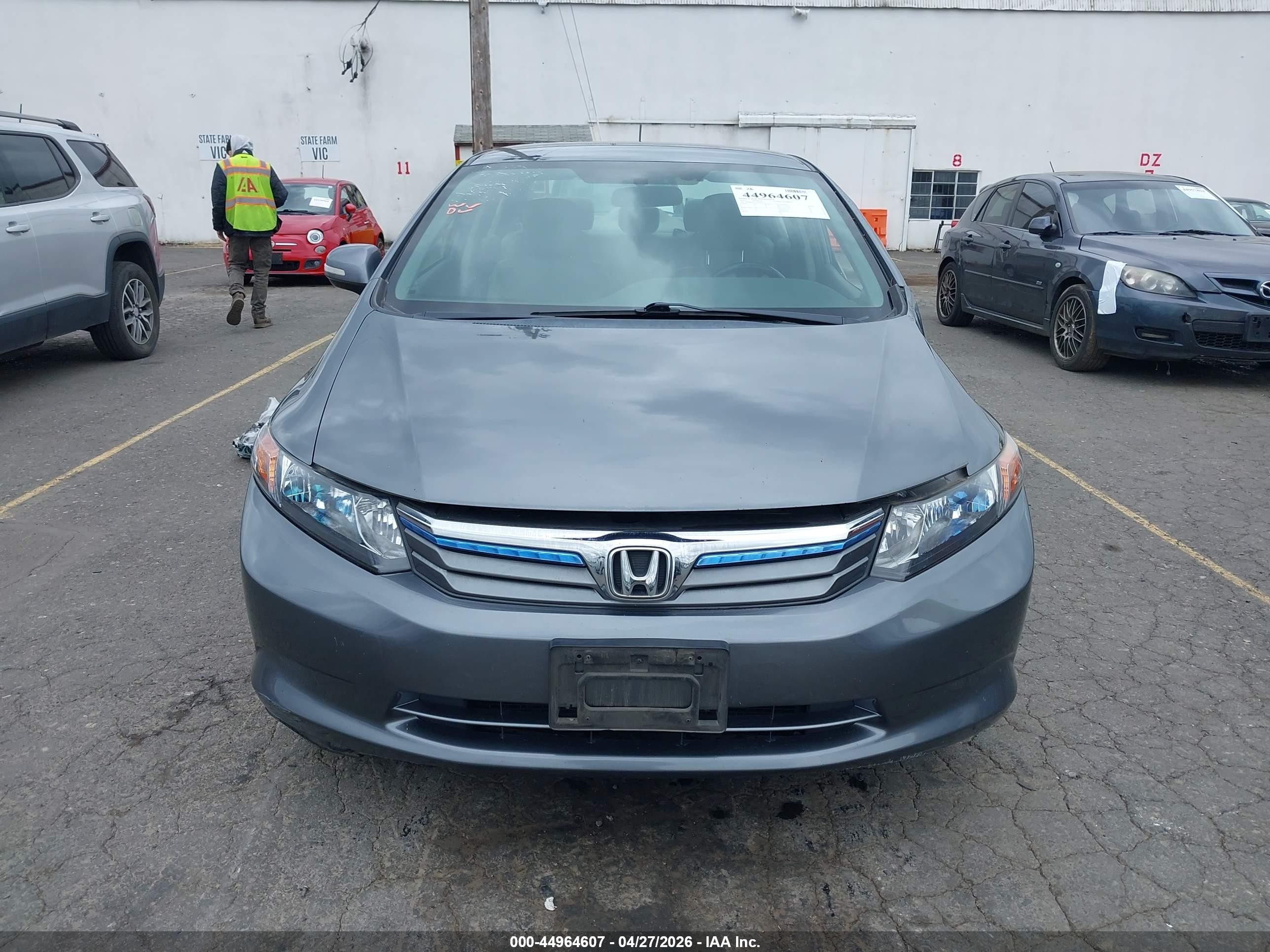 2012 Honda Civic Hybrid   Gray vin: JHMFB4F3XCS008305