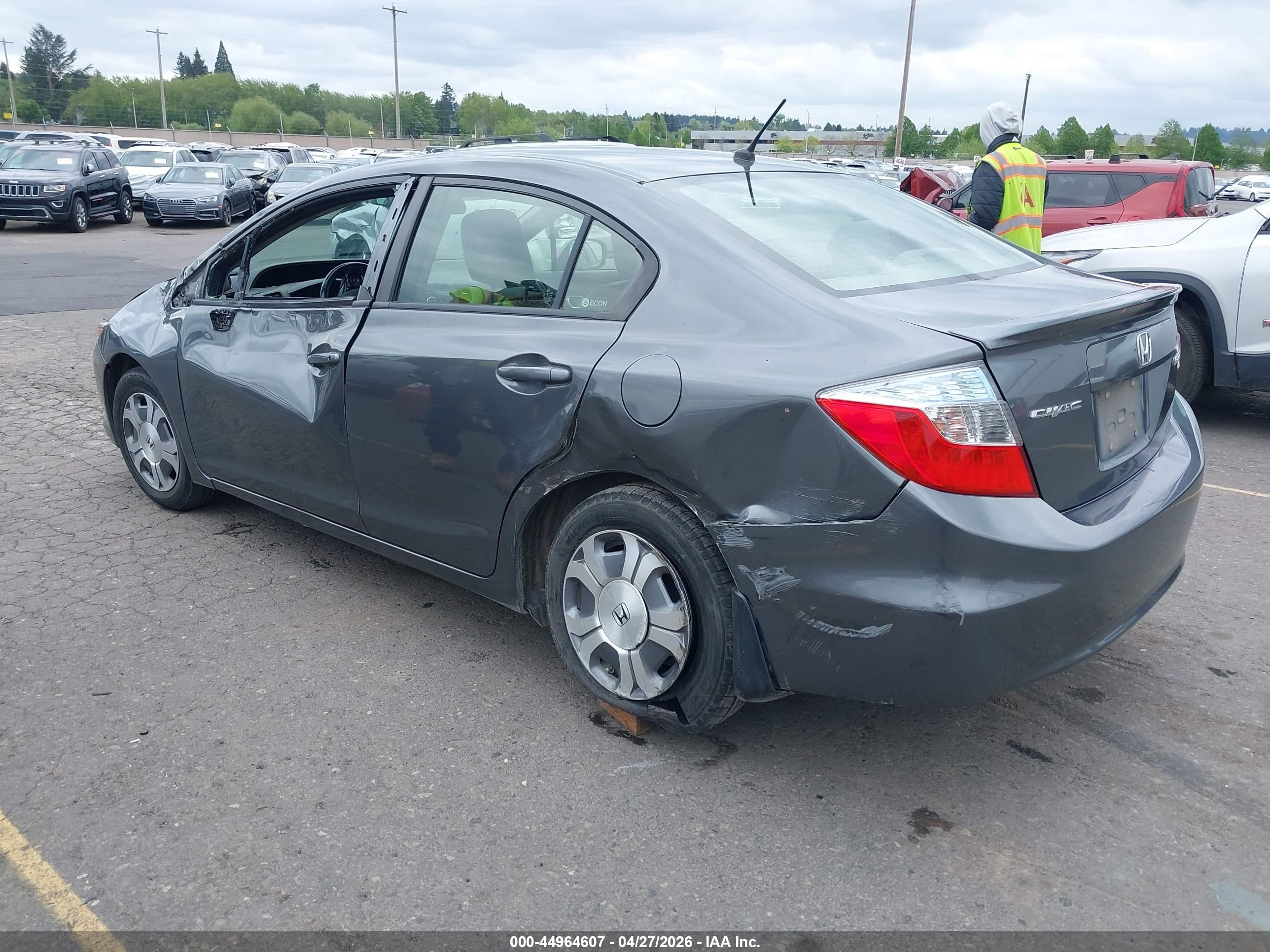 2012 Honda Civic Hybrid   Gray vin: JHMFB4F3XCS008305