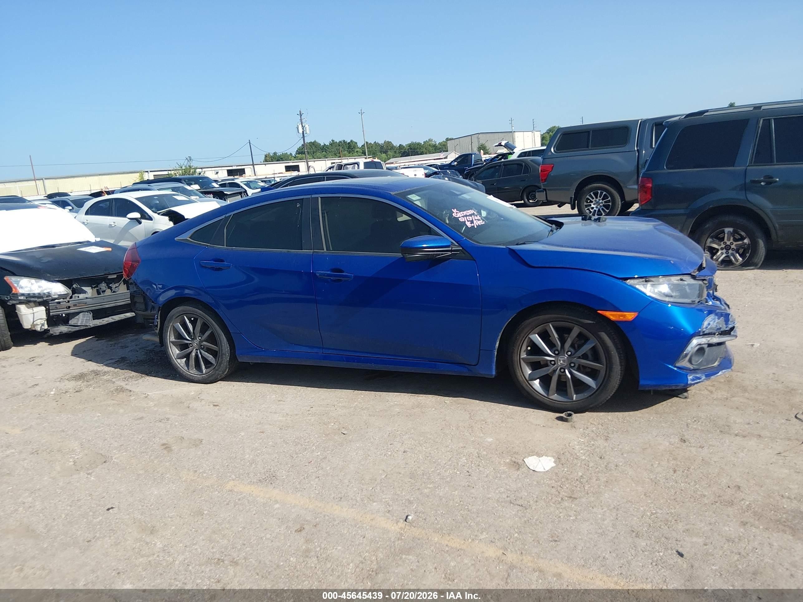 2019 Honda Civic Ex Blue vin: JHMFC1F31KX004690