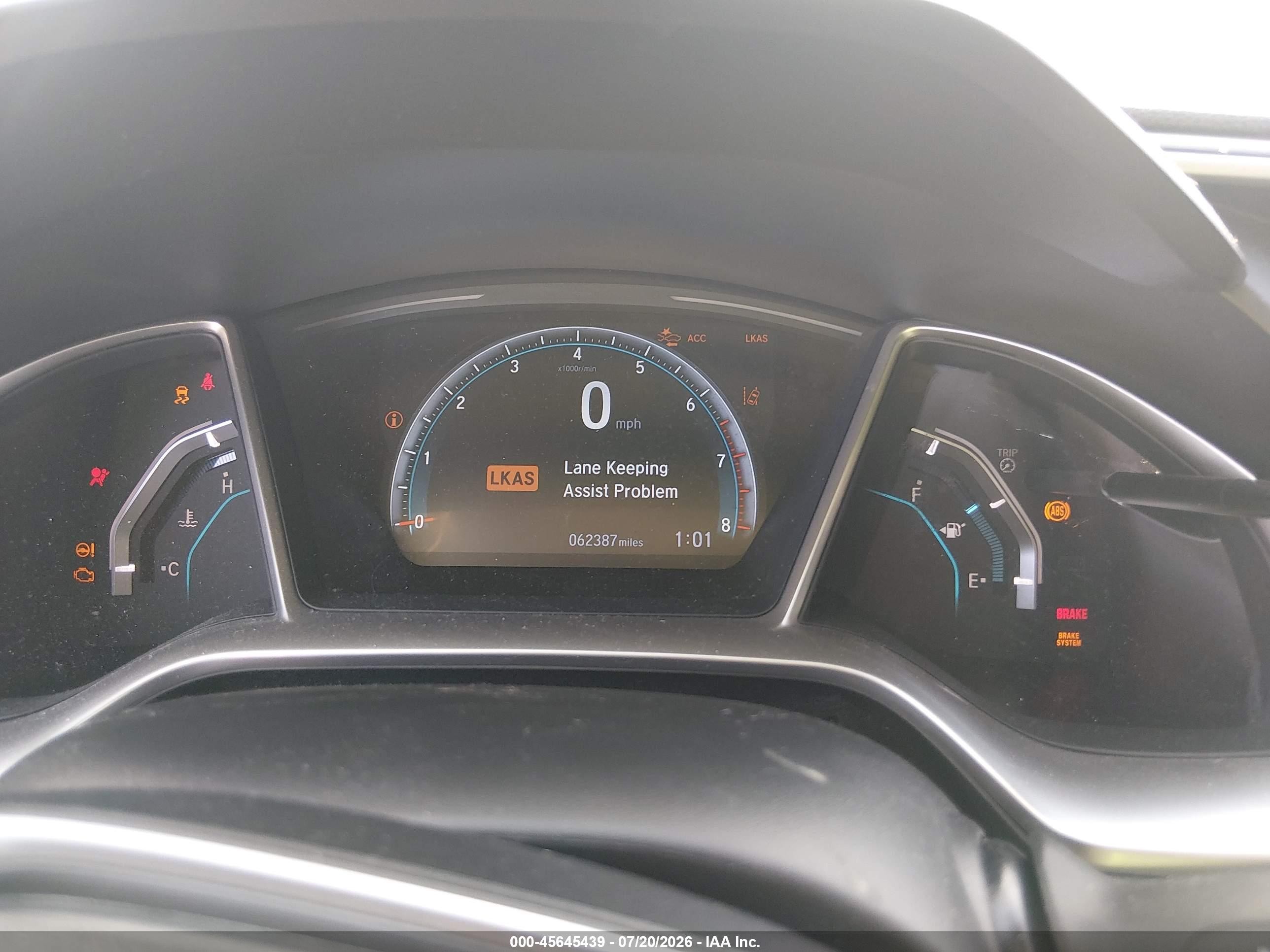 2019 Honda Civic Ex Blue vin: JHMFC1F31KX004690