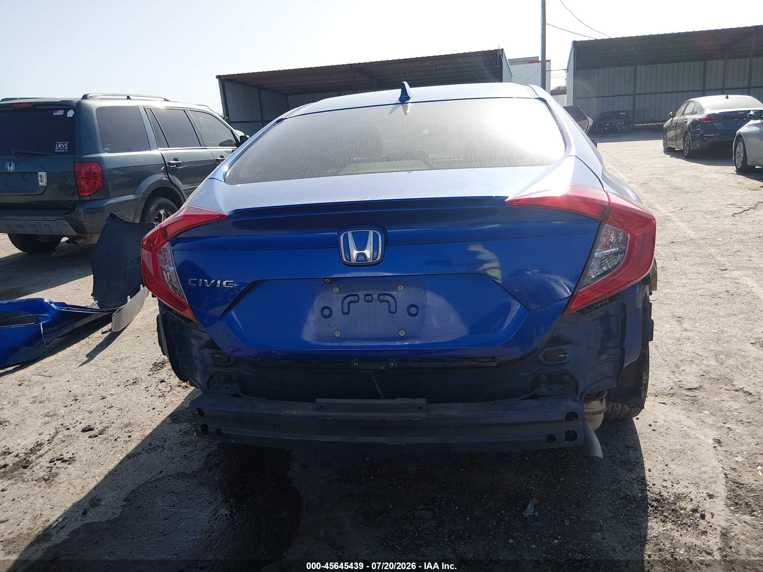 2019 Honda Civic Ex Blue vin: JHMFC1F31KX004690