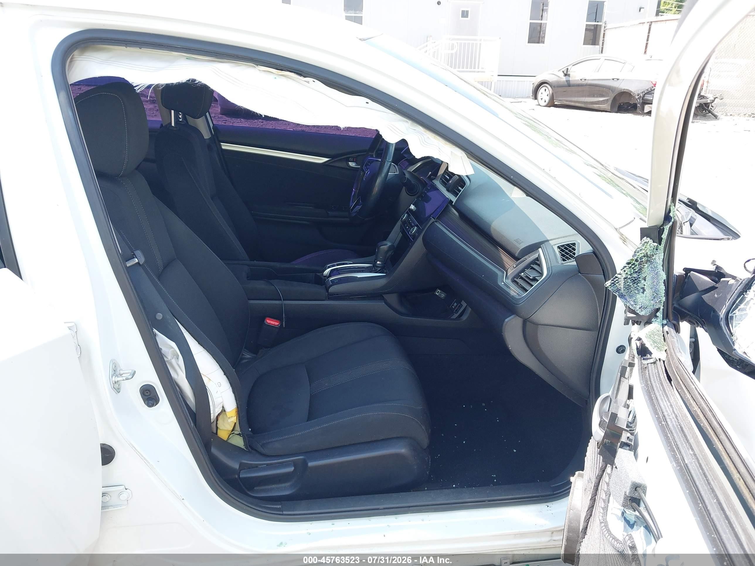2019 Honda Civic Ex White vin: JHMFC1F32KX006545