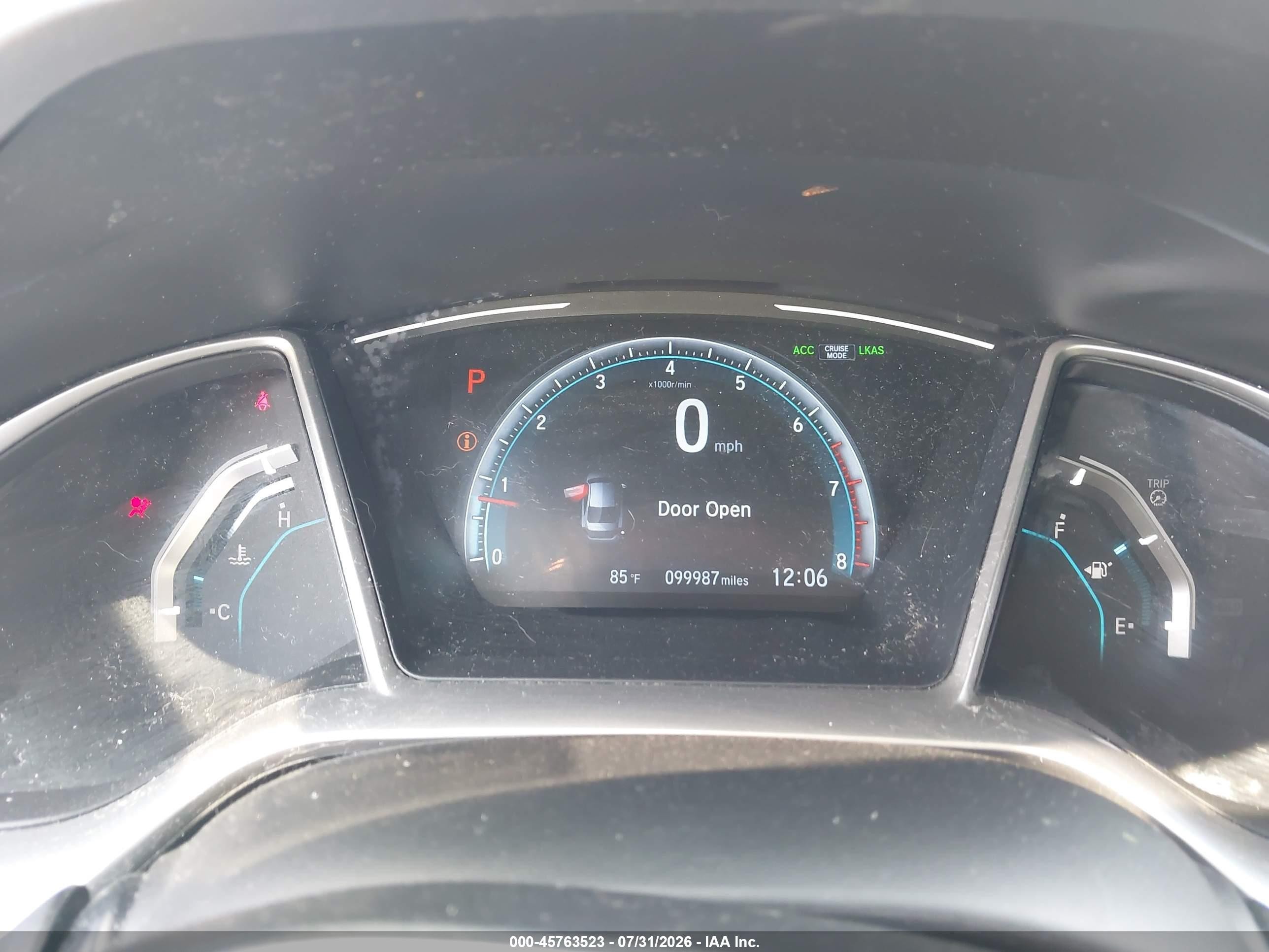 2019 Honda Civic Ex White vin: JHMFC1F32KX006545