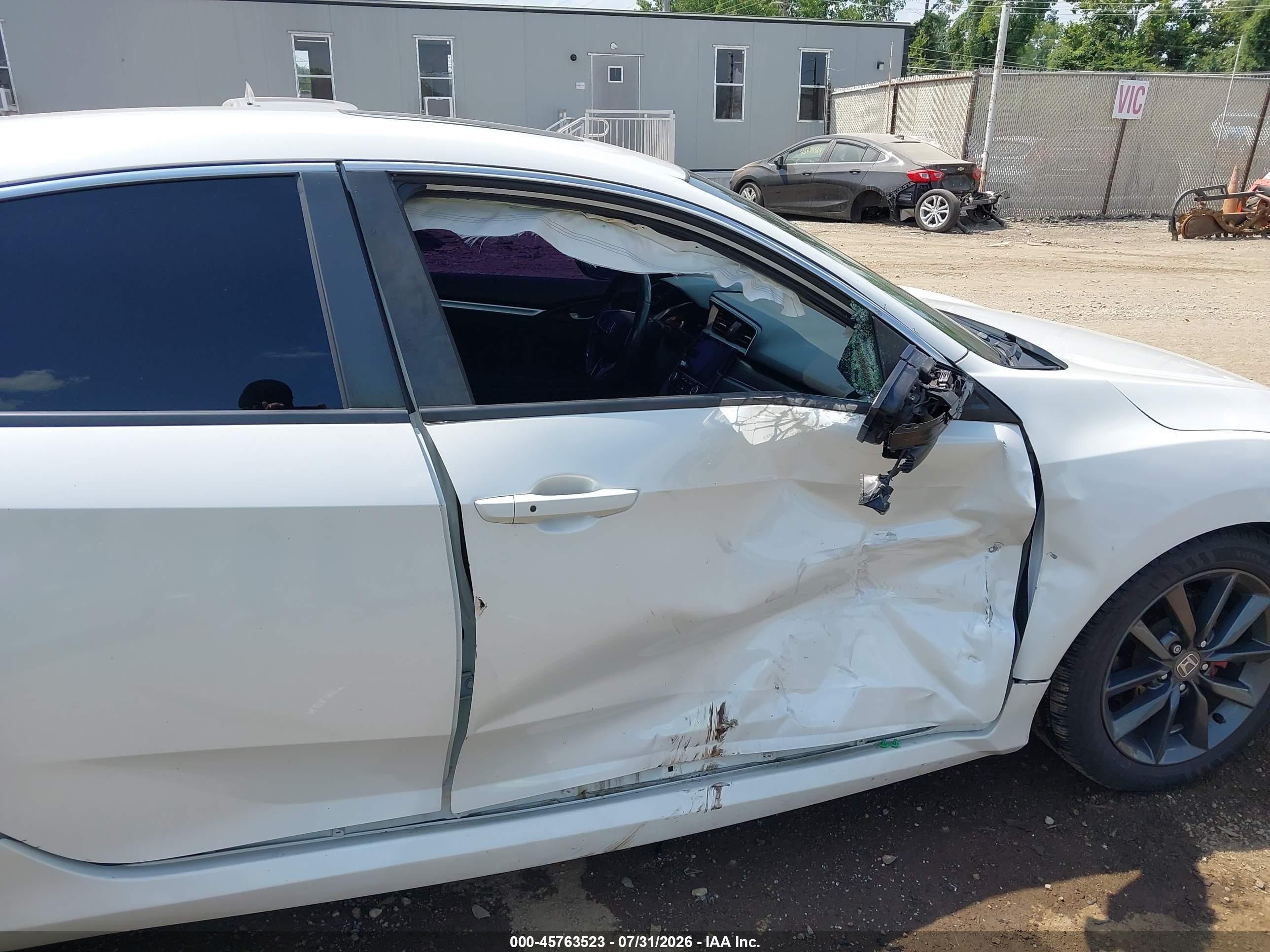 2019 Honda Civic Ex White vin: JHMFC1F32KX006545