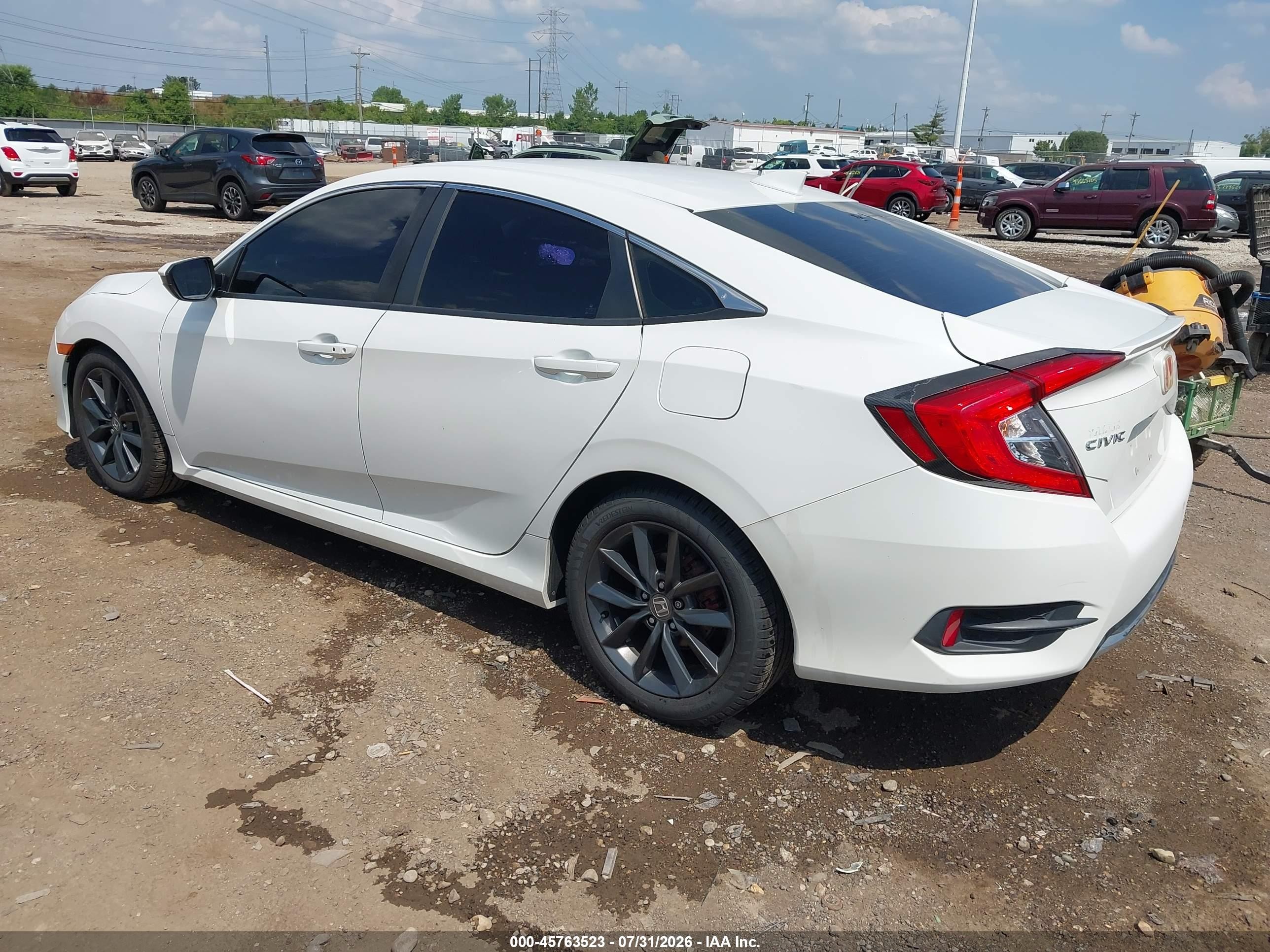 2019 Honda Civic Ex White vin: JHMFC1F32KX006545