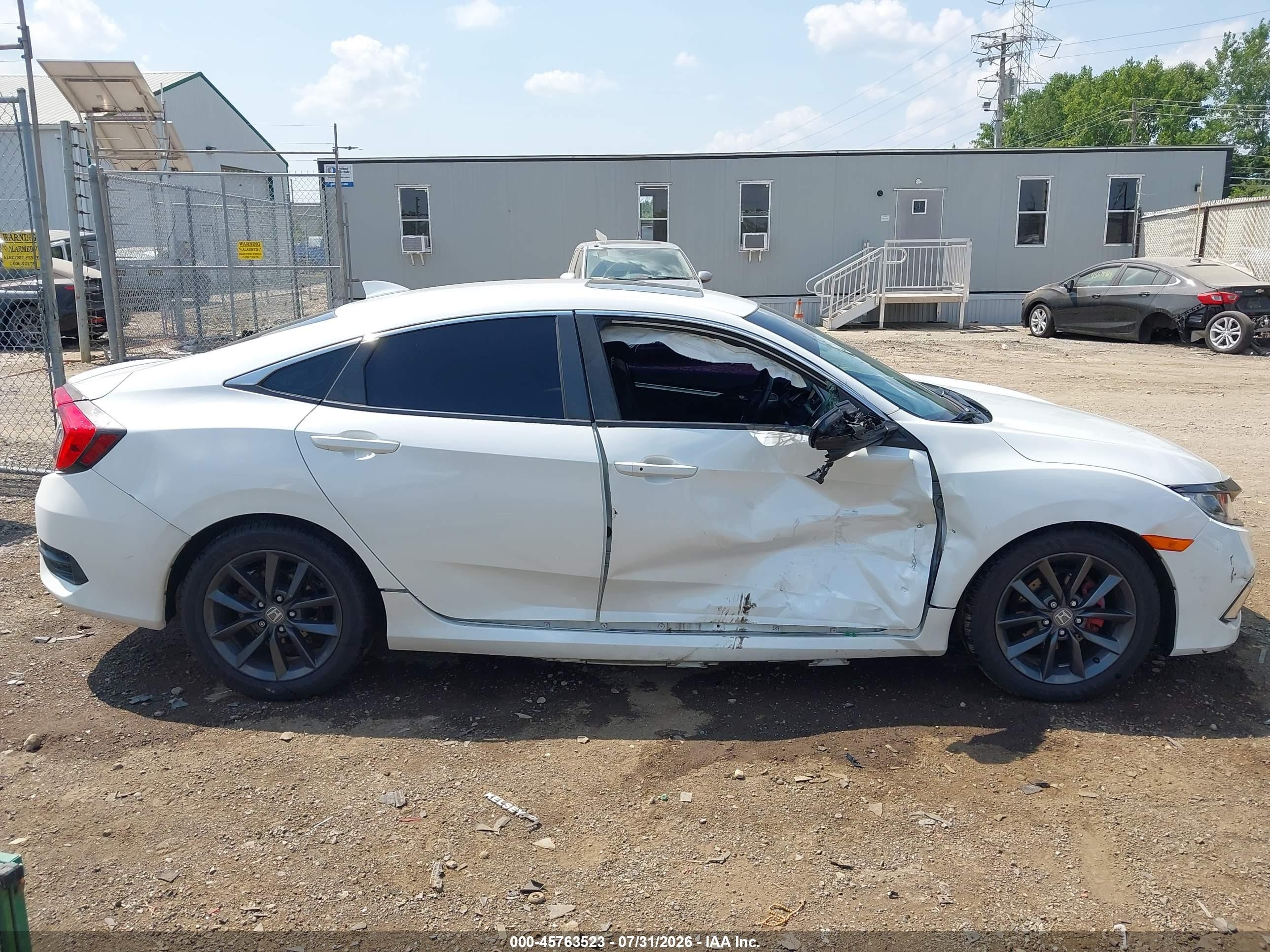 2019 Honda Civic Ex White vin: JHMFC1F32KX006545