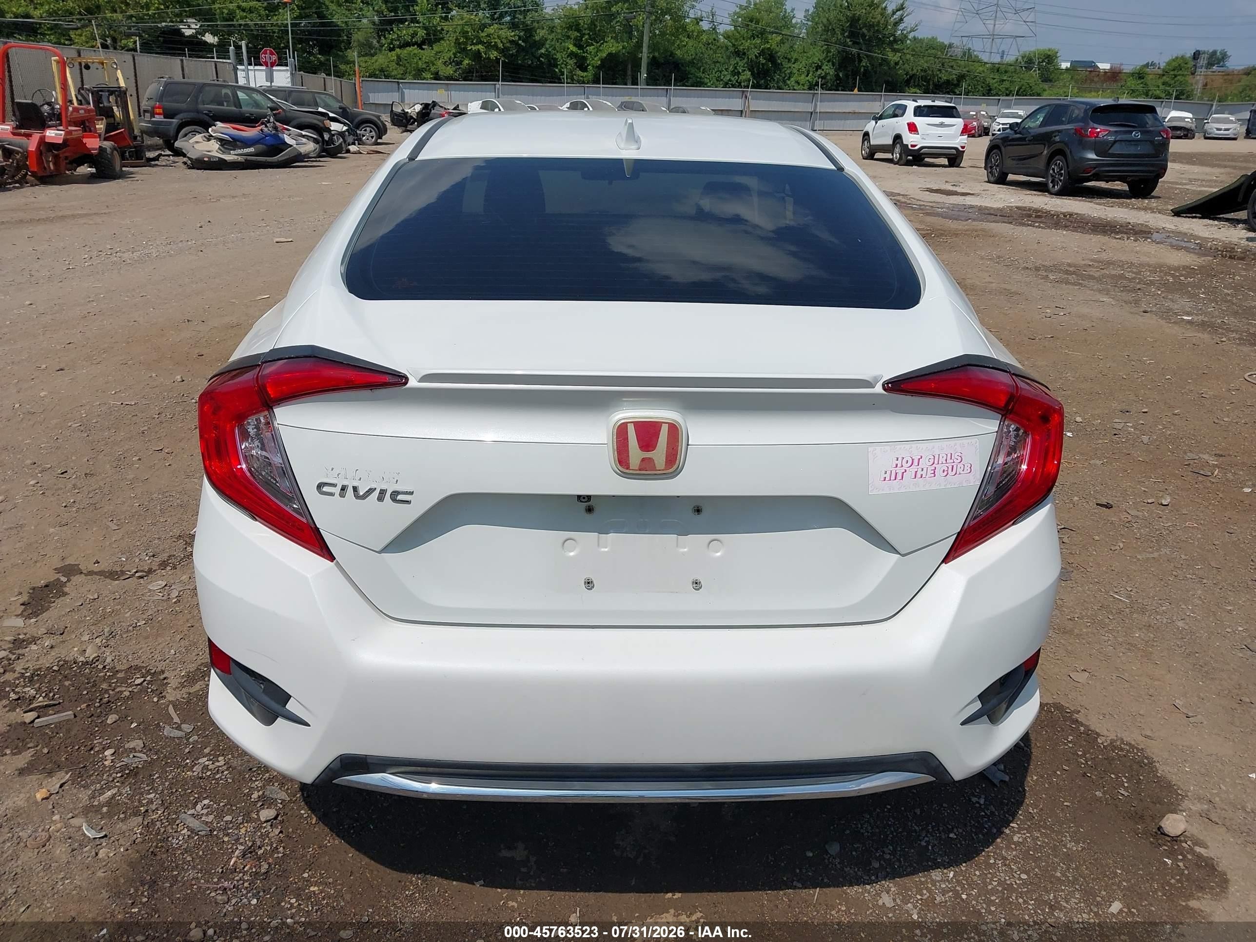 2019 Honda Civic Ex White vin: JHMFC1F32KX006545