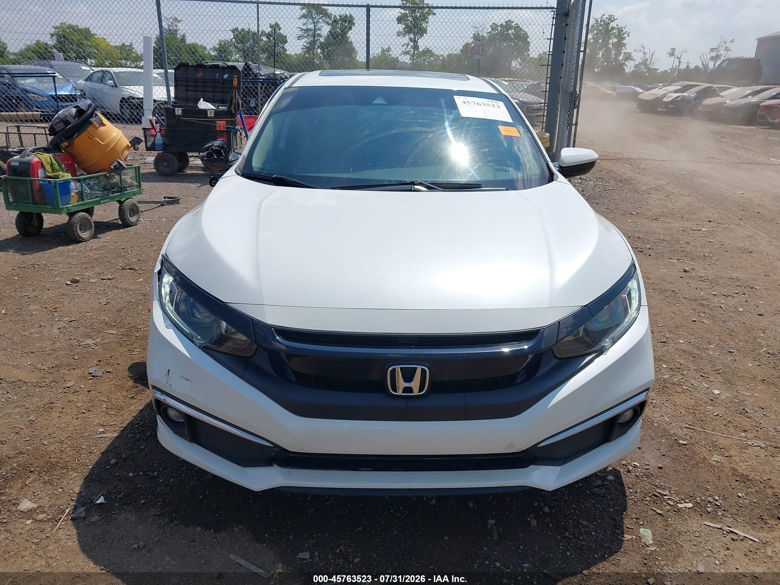 2019 Honda Civic Ex White vin: JHMFC1F32KX006545