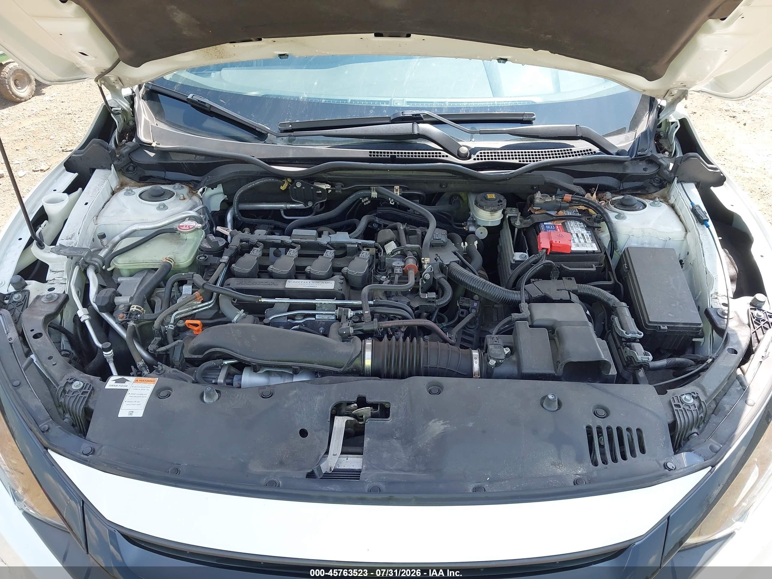 2019 Honda Civic Ex White vin: JHMFC1F32KX006545
