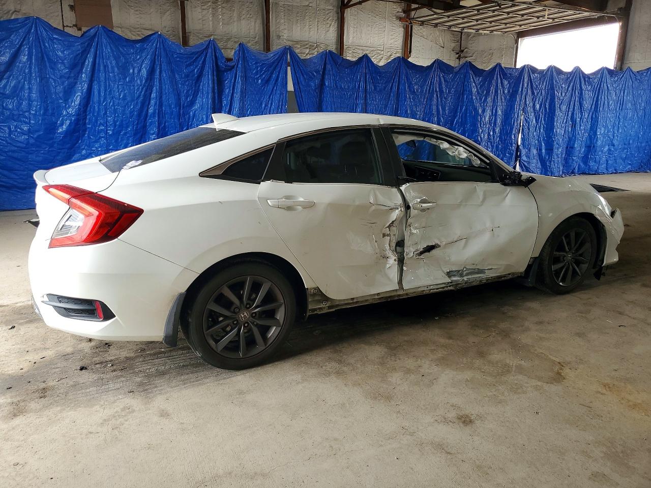2019 Honda Civic Ex White vin: JHMFC1F33KX003606