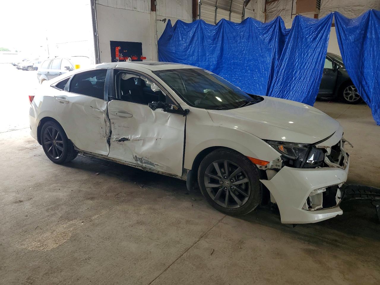 2019 Honda Civic Ex White vin: JHMFC1F33KX003606