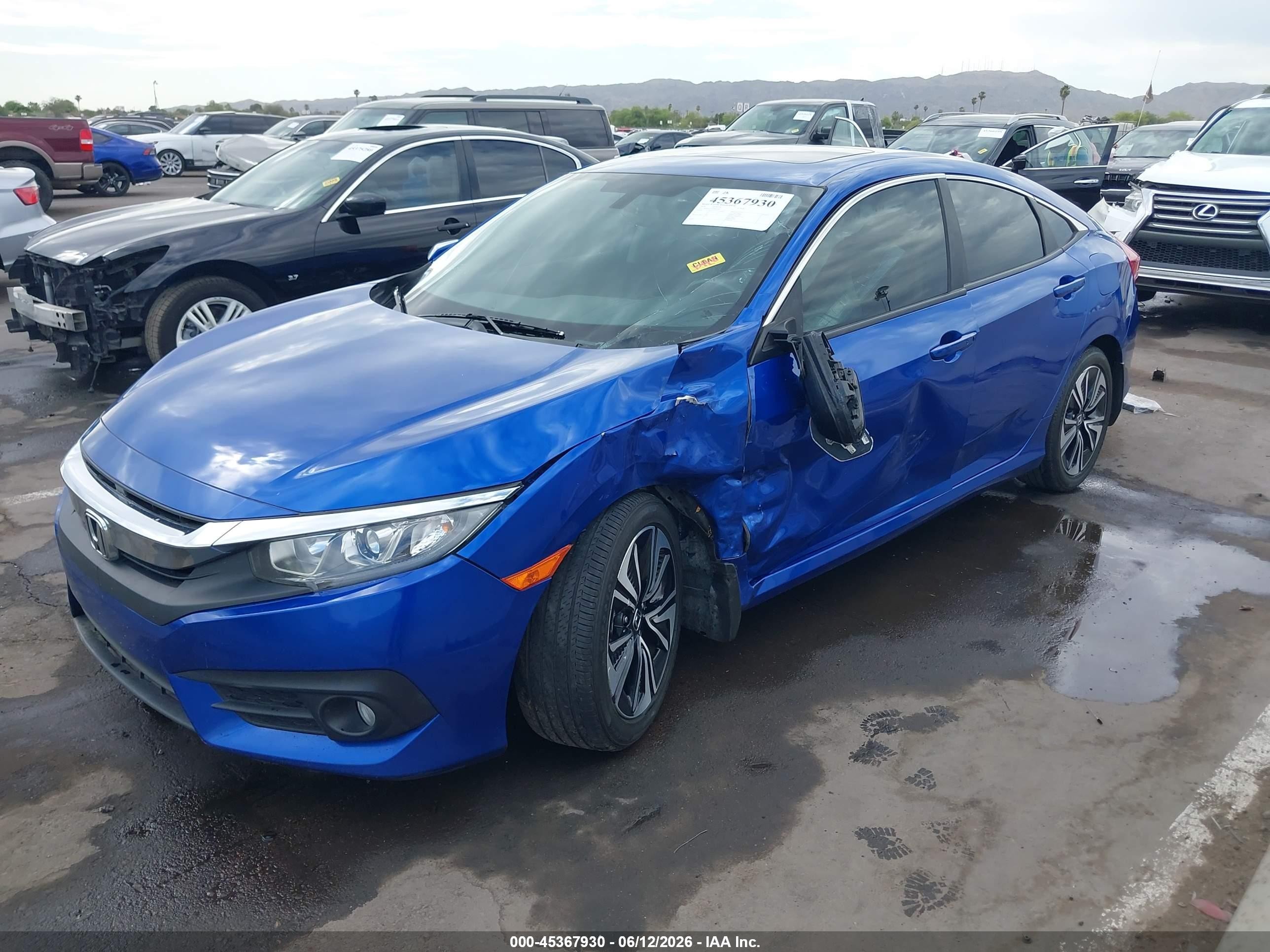 2018 Honda Civic Ex-t Синий vin: JHMFC1F35JX035360