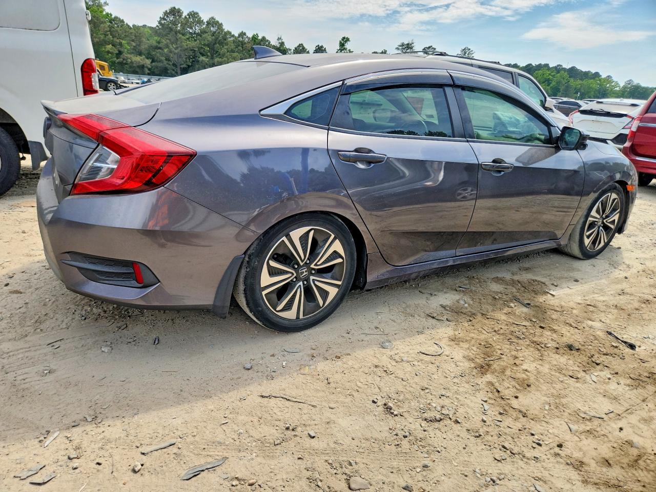 2018 Honda Civic Ex Gray vin: JHMFC1F36JX012170