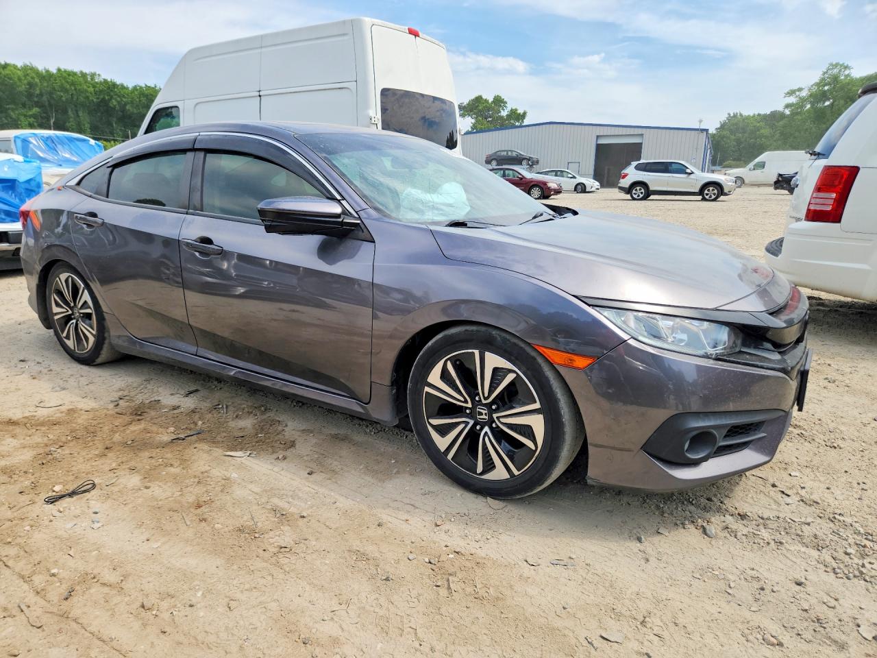 2018 Honda Civic Ex Gray vin: JHMFC1F36JX012170
