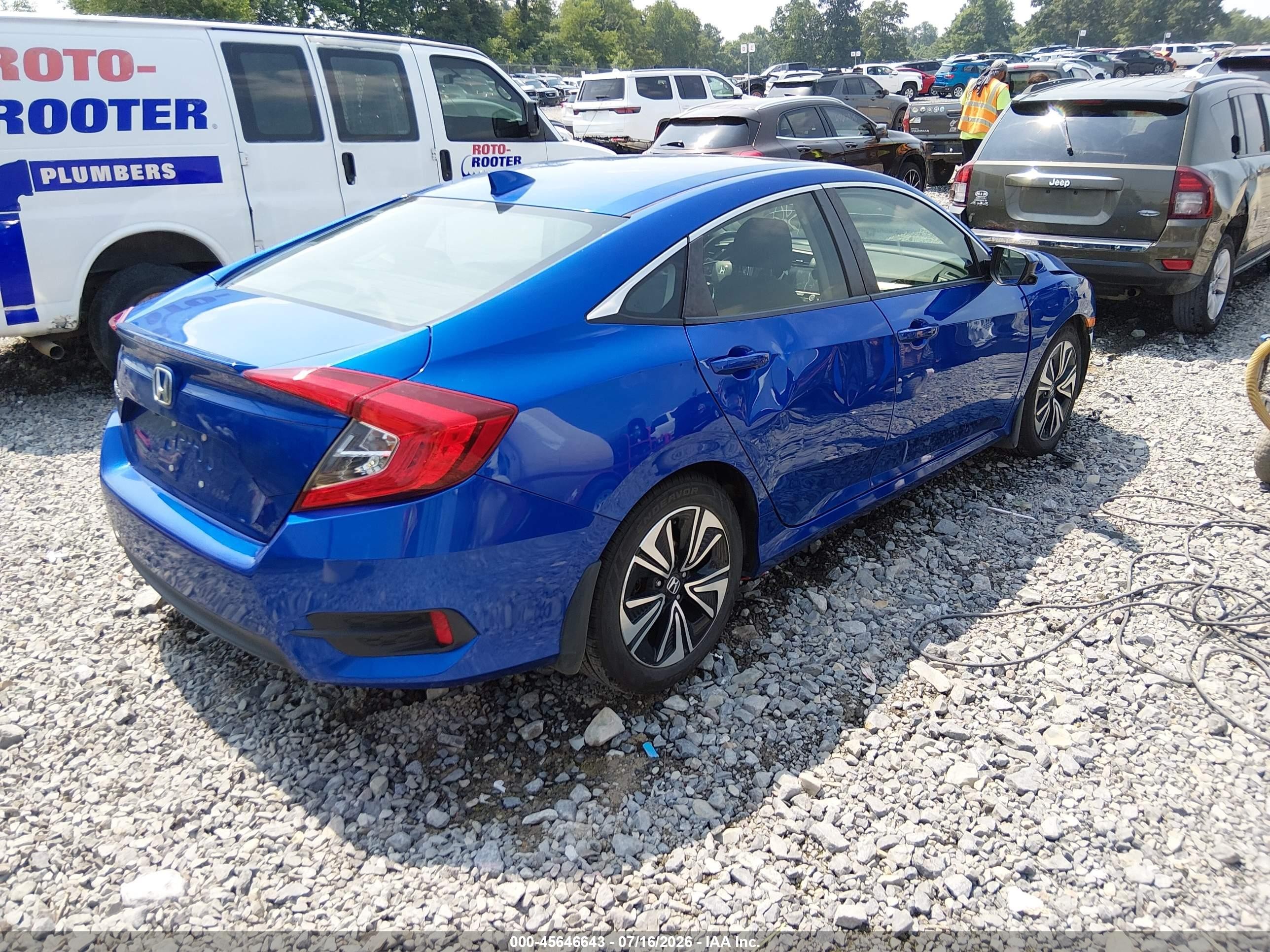 2018 Honda Civic Ex-t Синий vin: JHMFC1F36JX040602