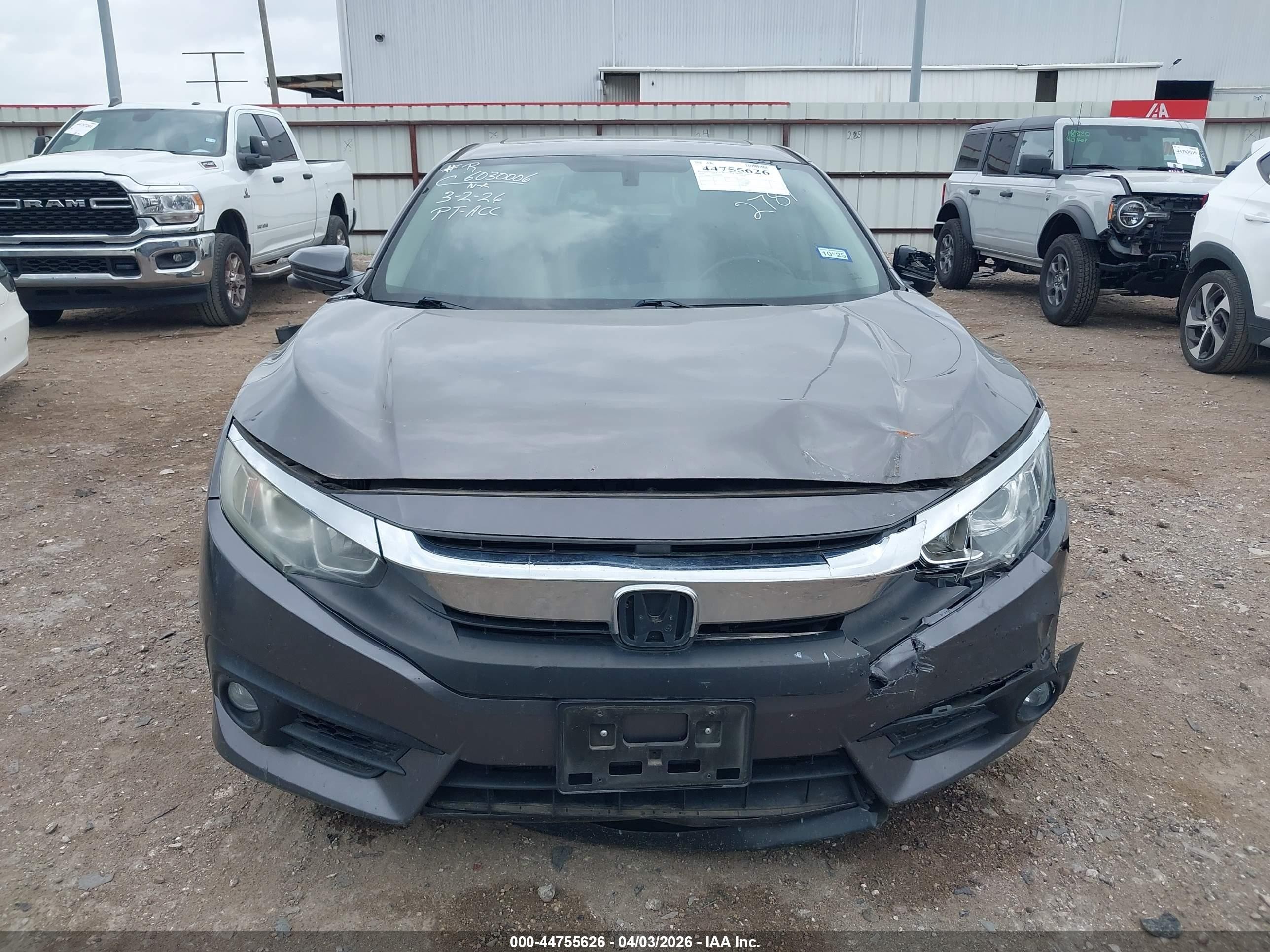 2018 Honda Civic Ex-t Серый vin: JHMFC1F3XJX042787