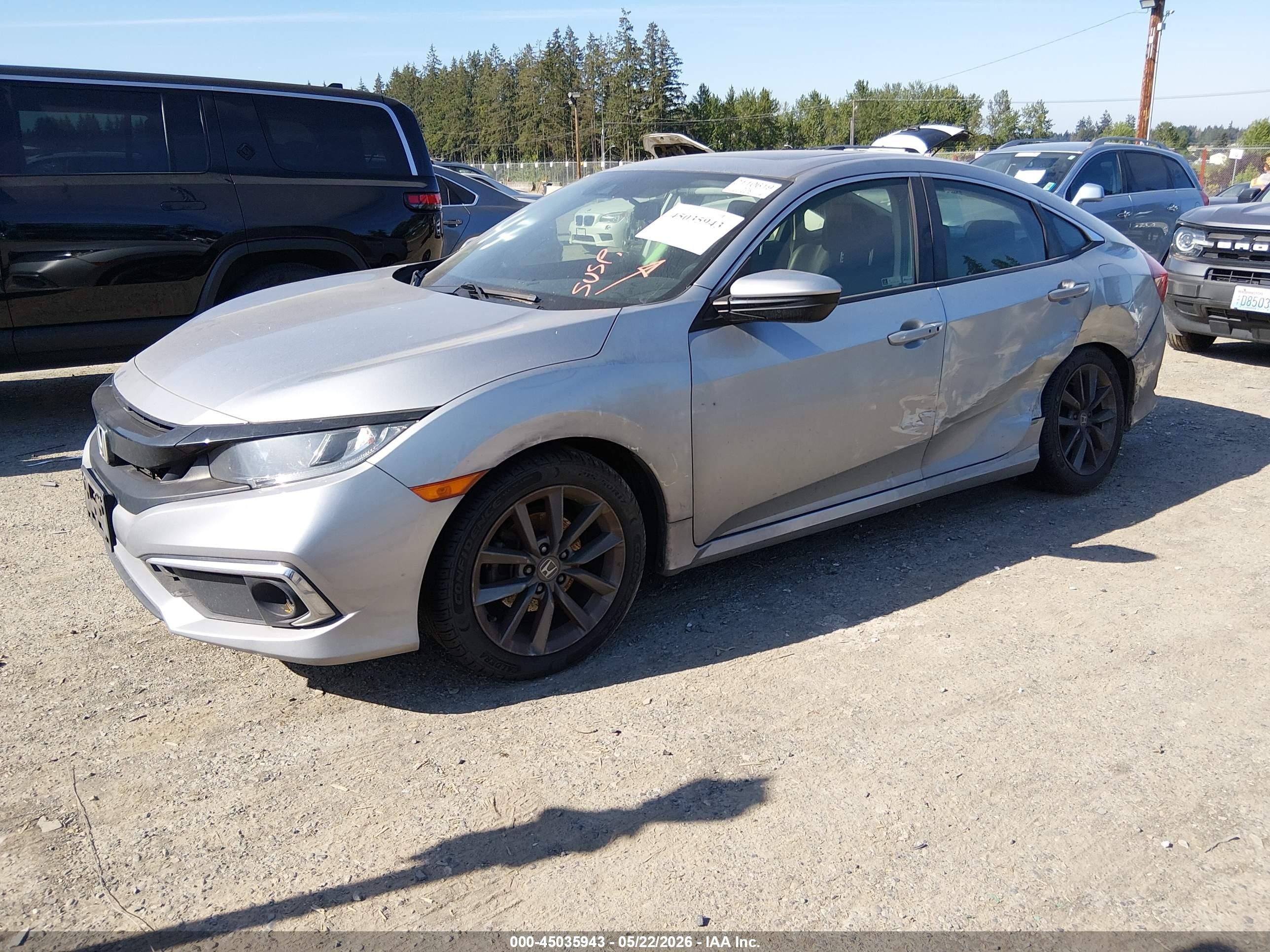 2019 Honda Civic Ex Silver vin: JHMFC1F3XKX007894