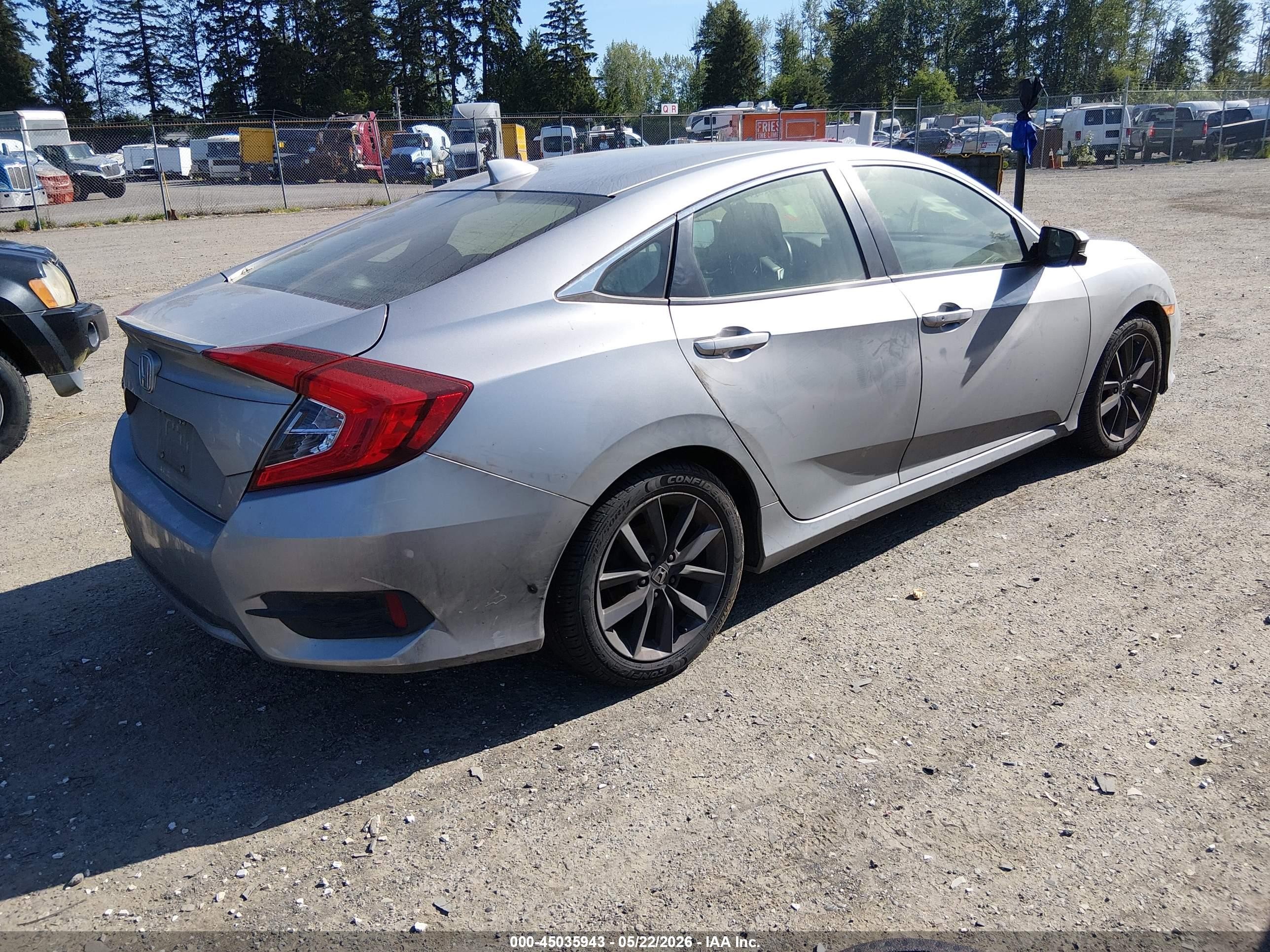 2019 Honda Civic Ex Silver vin: JHMFC1F3XKX007894