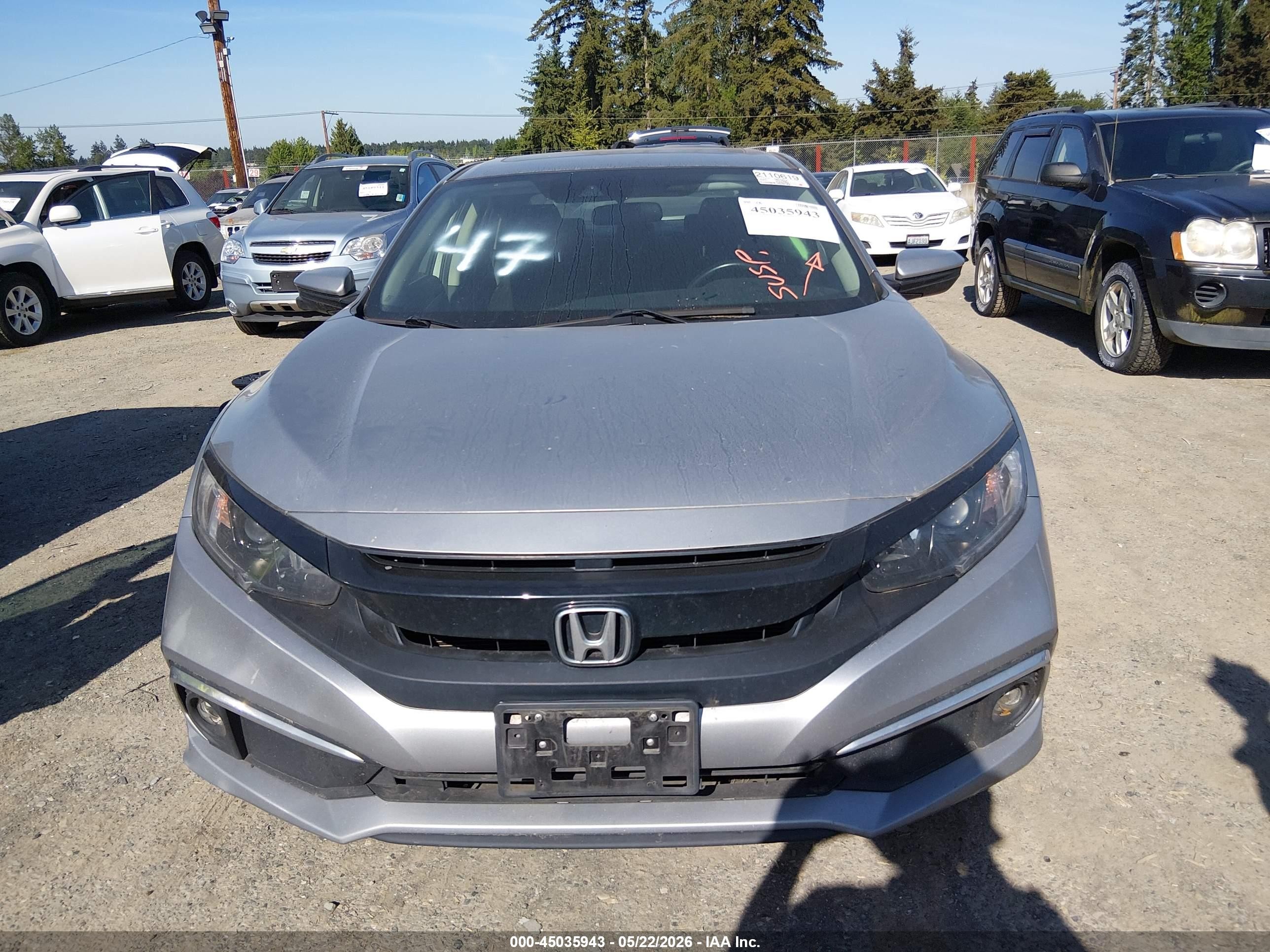 2019 Honda Civic Ex Silver vin: JHMFC1F3XKX007894