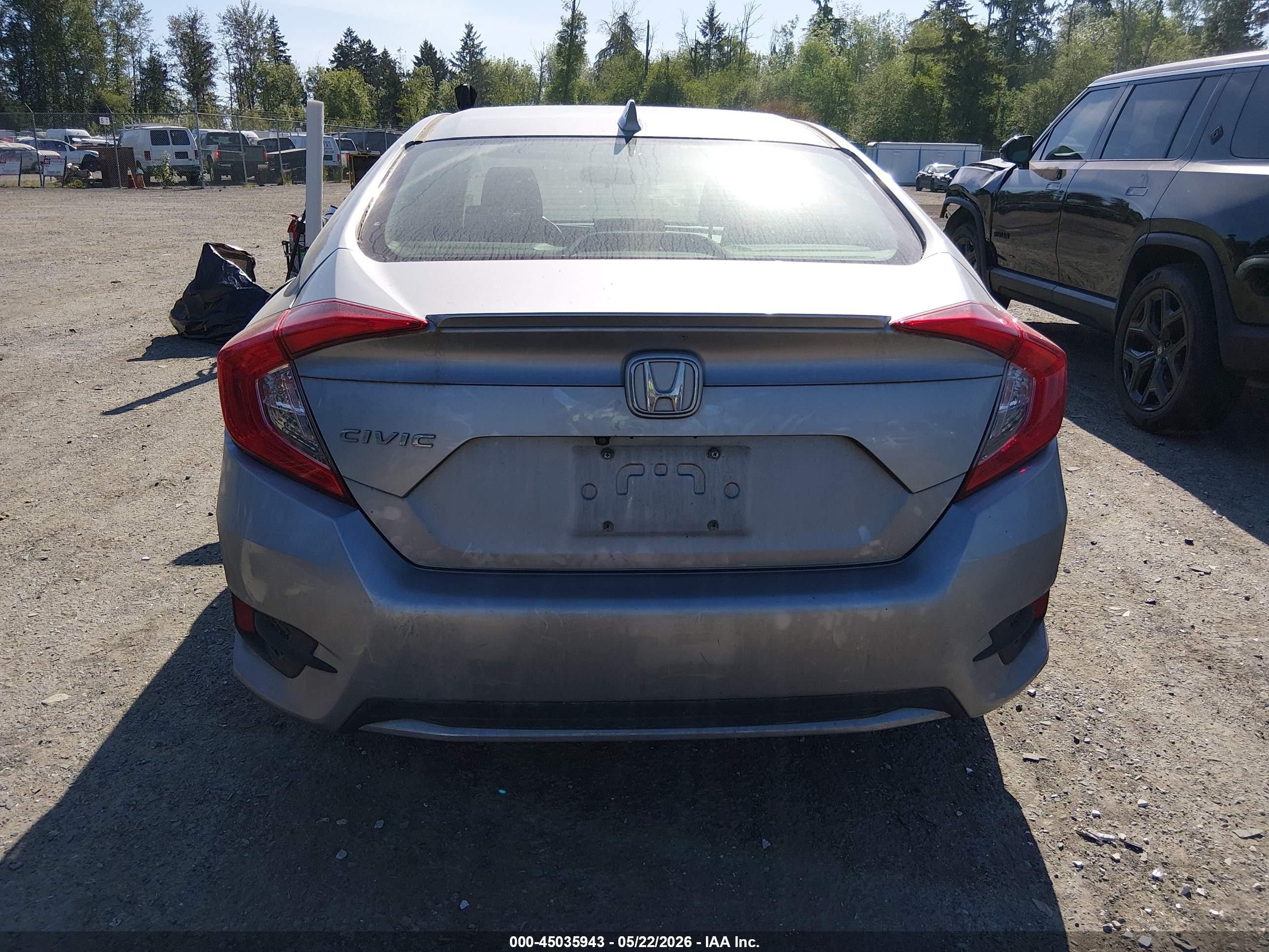 2019 Honda Civic Ex Silver vin: JHMFC1F3XKX007894