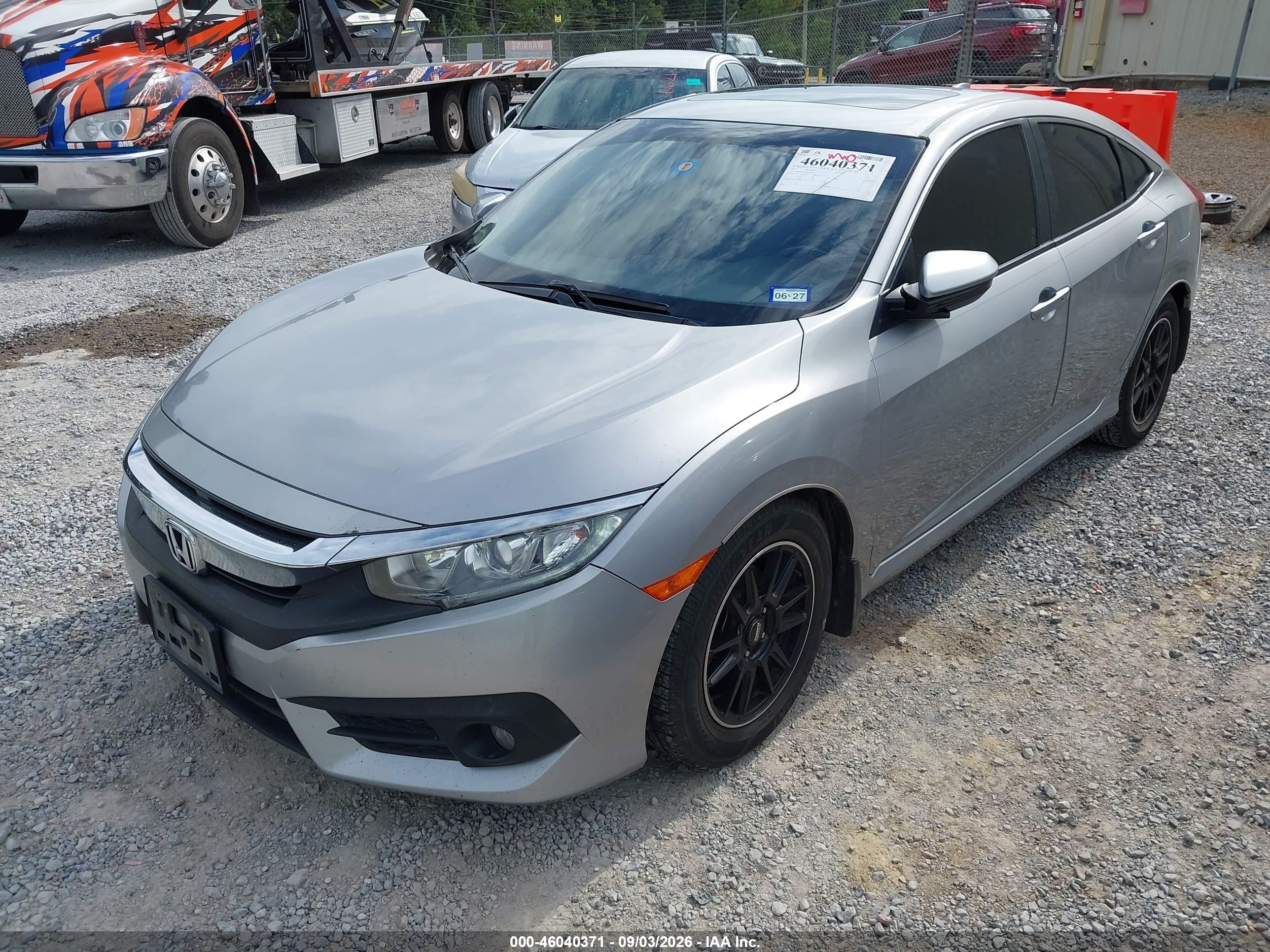 2018 Honda Civic Ex-l Gray vin: JHMFC1F70JX010014