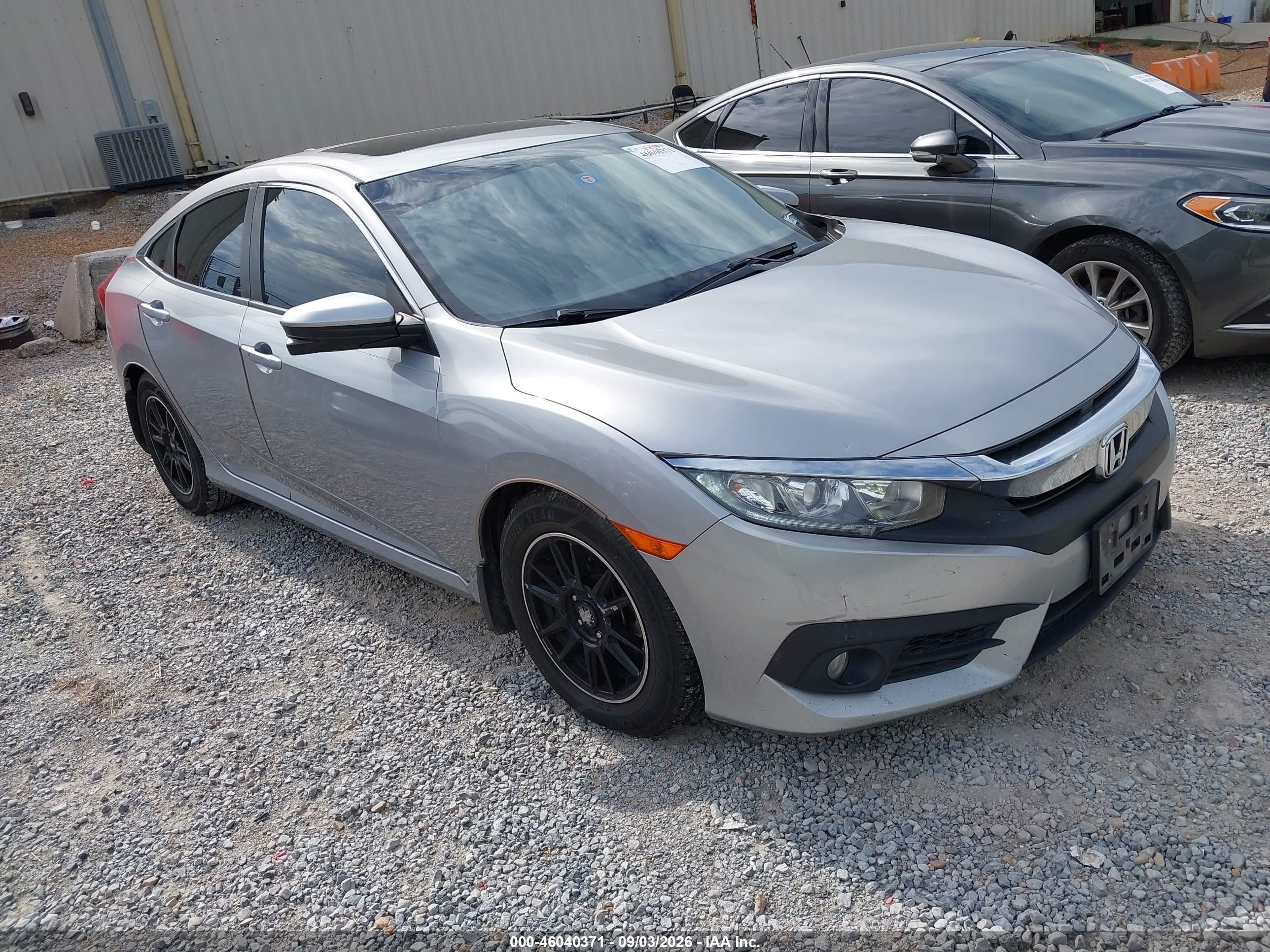 2018 Honda Civic Ex-l Gray vin: JHMFC1F70JX010014