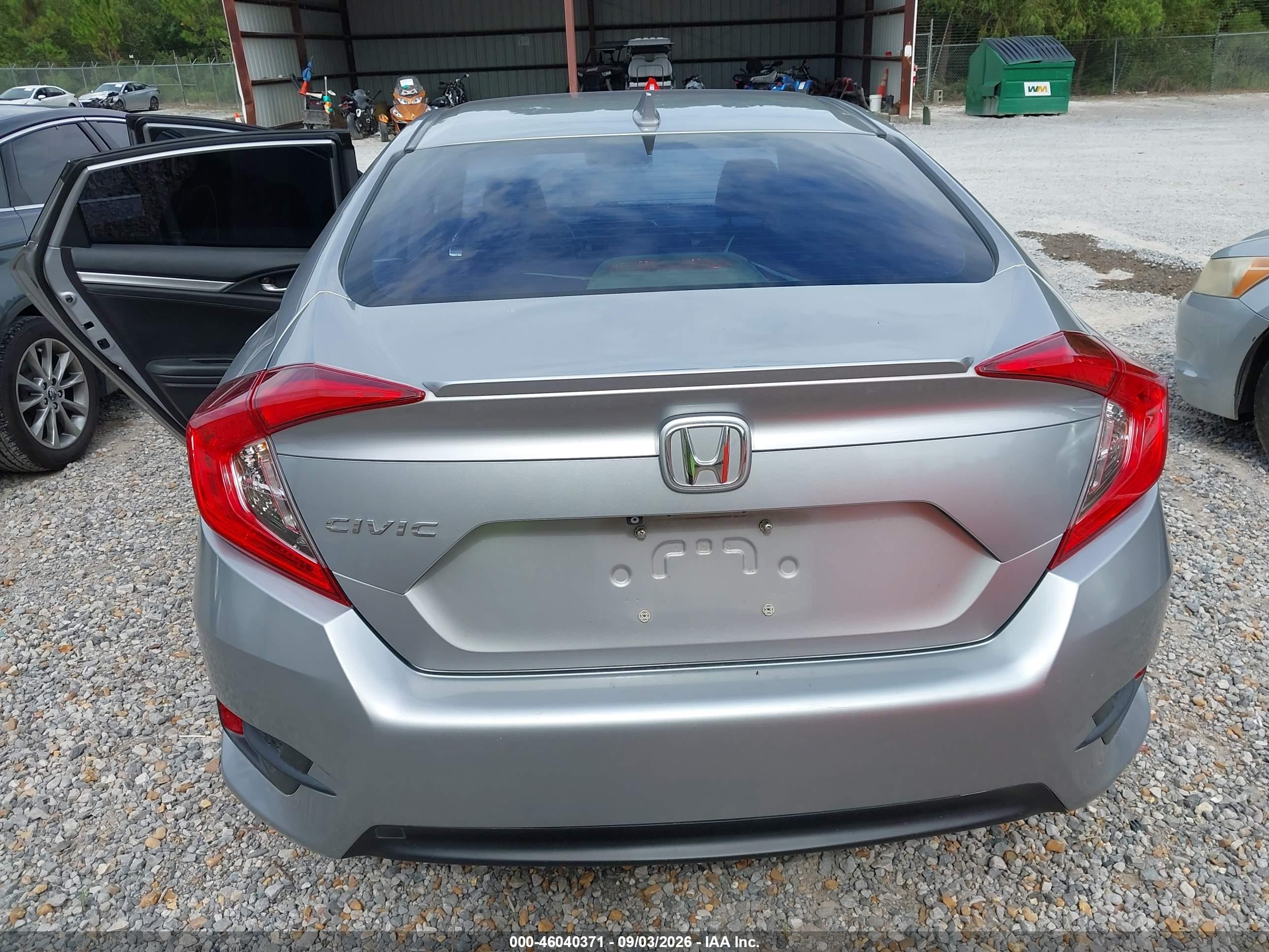 2018 Honda Civic Ex-l Gray vin: JHMFC1F70JX010014