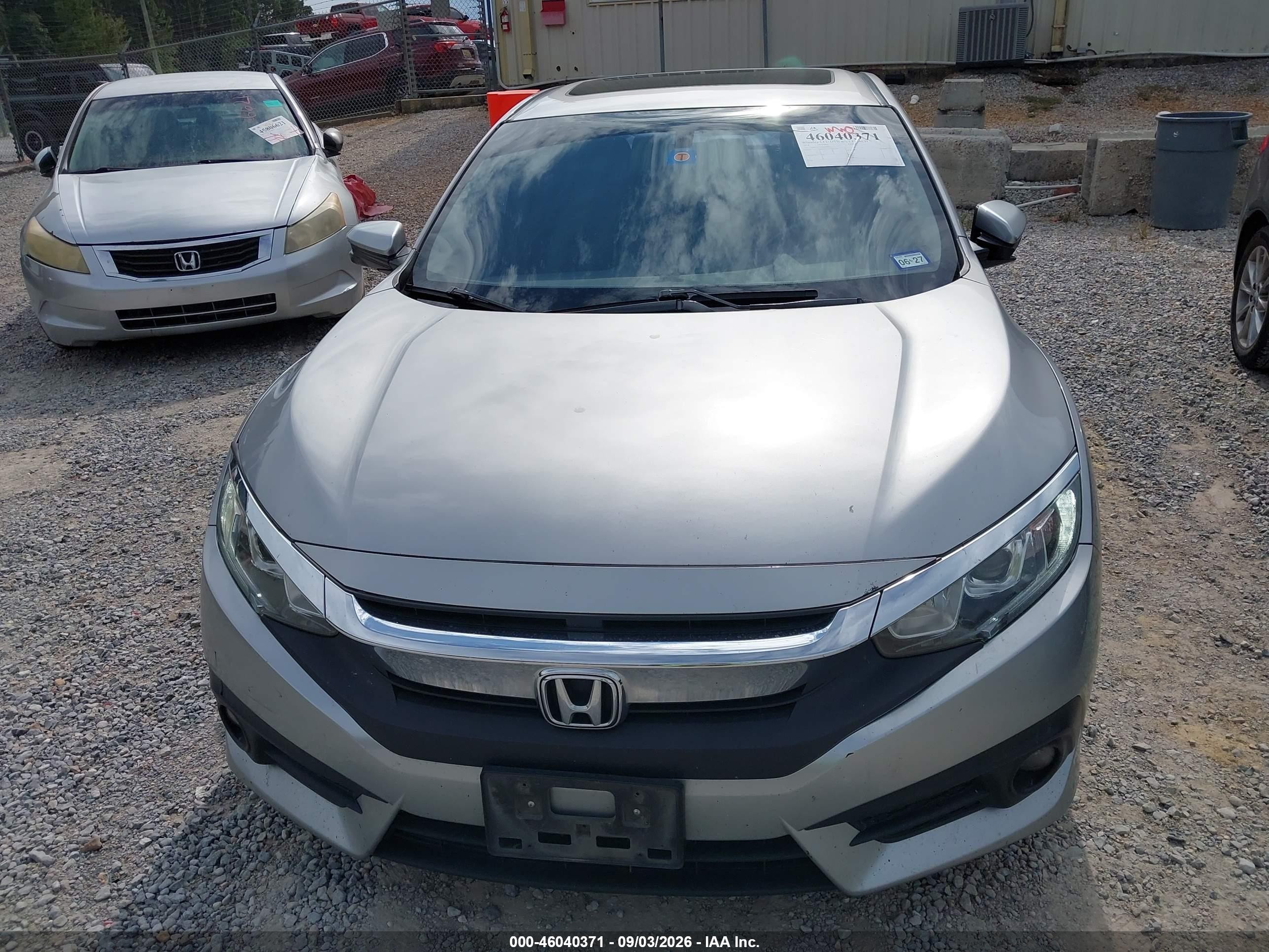2018 Honda Civic Ex-l Gray vin: JHMFC1F70JX010014