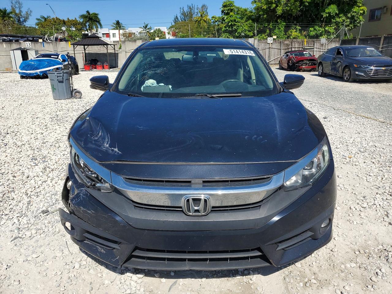 2018 Honda Civic Exl Gray vin: JHMFC1F72JX037070