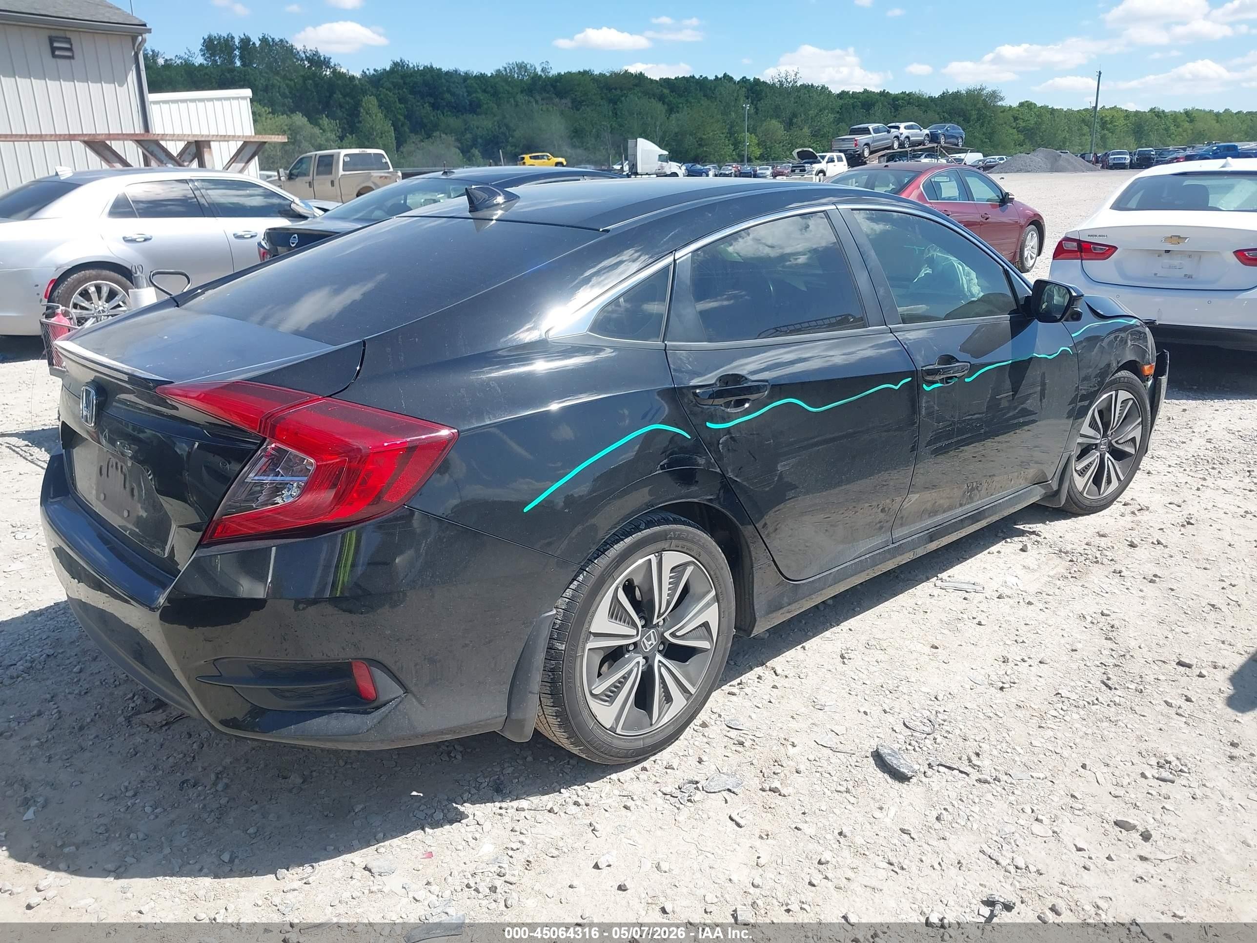 2018 Honda Civic Ex-l Black vin: JHMFC1F76JX022734