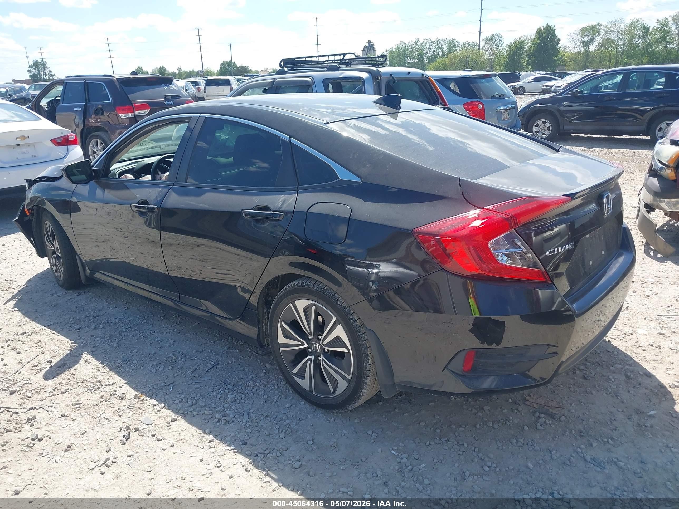 2018 Honda Civic Ex-l Black vin: JHMFC1F76JX022734