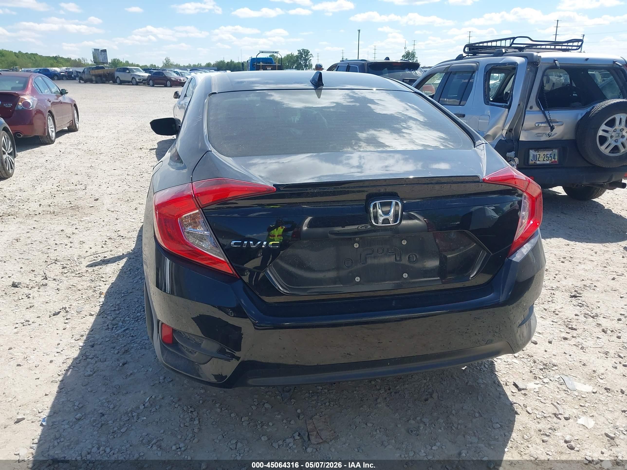 2018 Honda Civic Ex-l Black vin: JHMFC1F76JX022734
