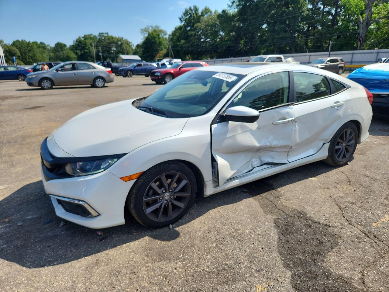 2019 Honda Civic Exl White vin: JHMFC1F7XKX010331