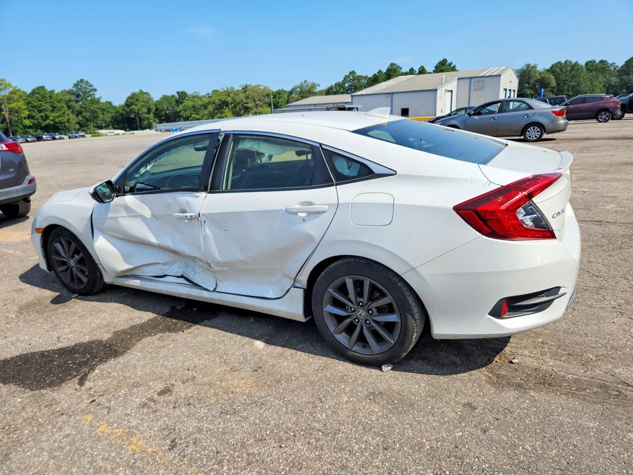 2019 Honda Civic Exl White vin: JHMFC1F7XKX010331